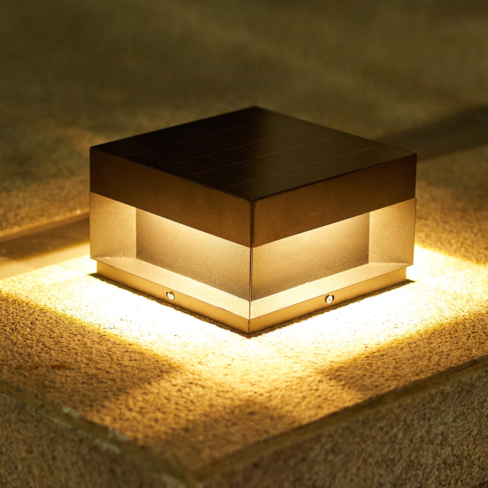 Lampione a Colonna Solare da Esterno 3W 20CM, Nero