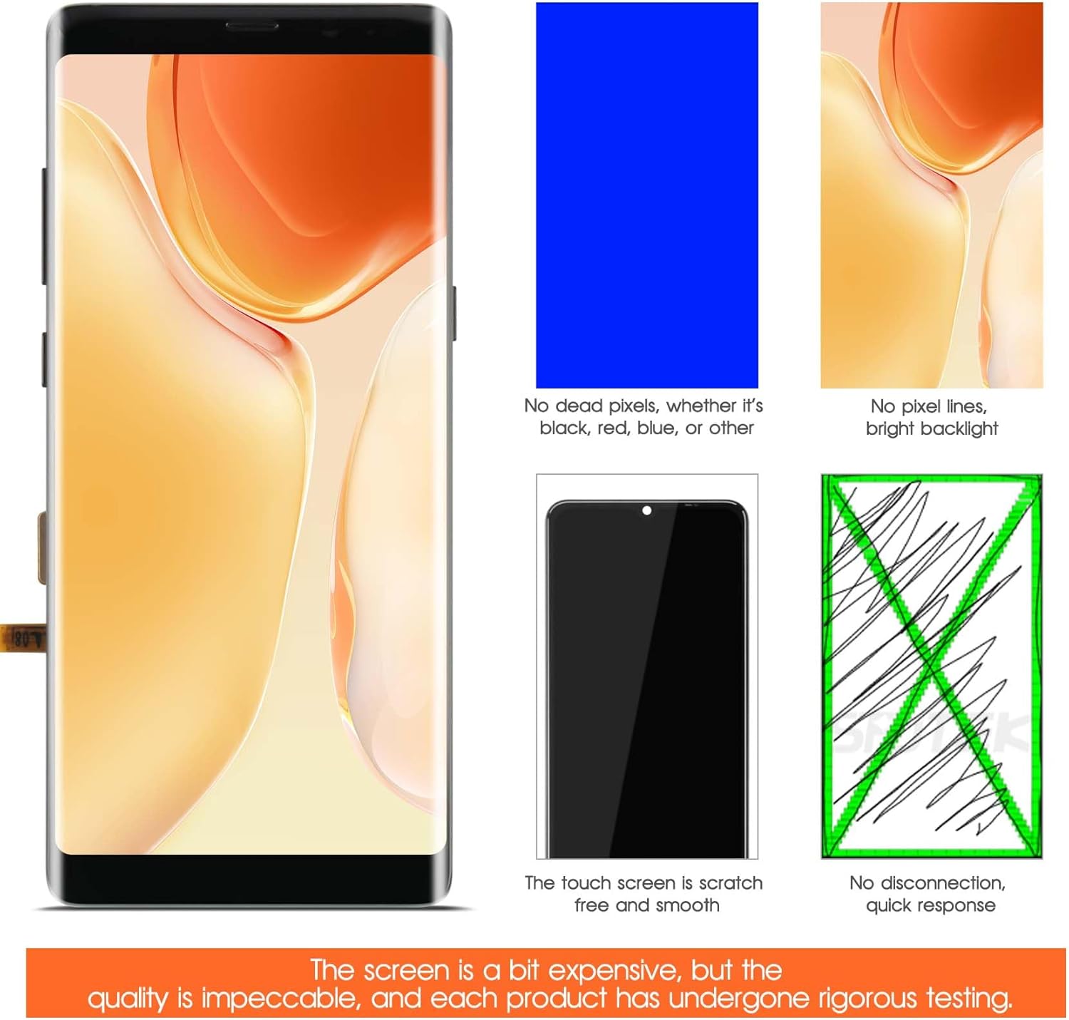 AGCUT Display LCD per Samsung Galaxy Note 8, Nero - immagine 6