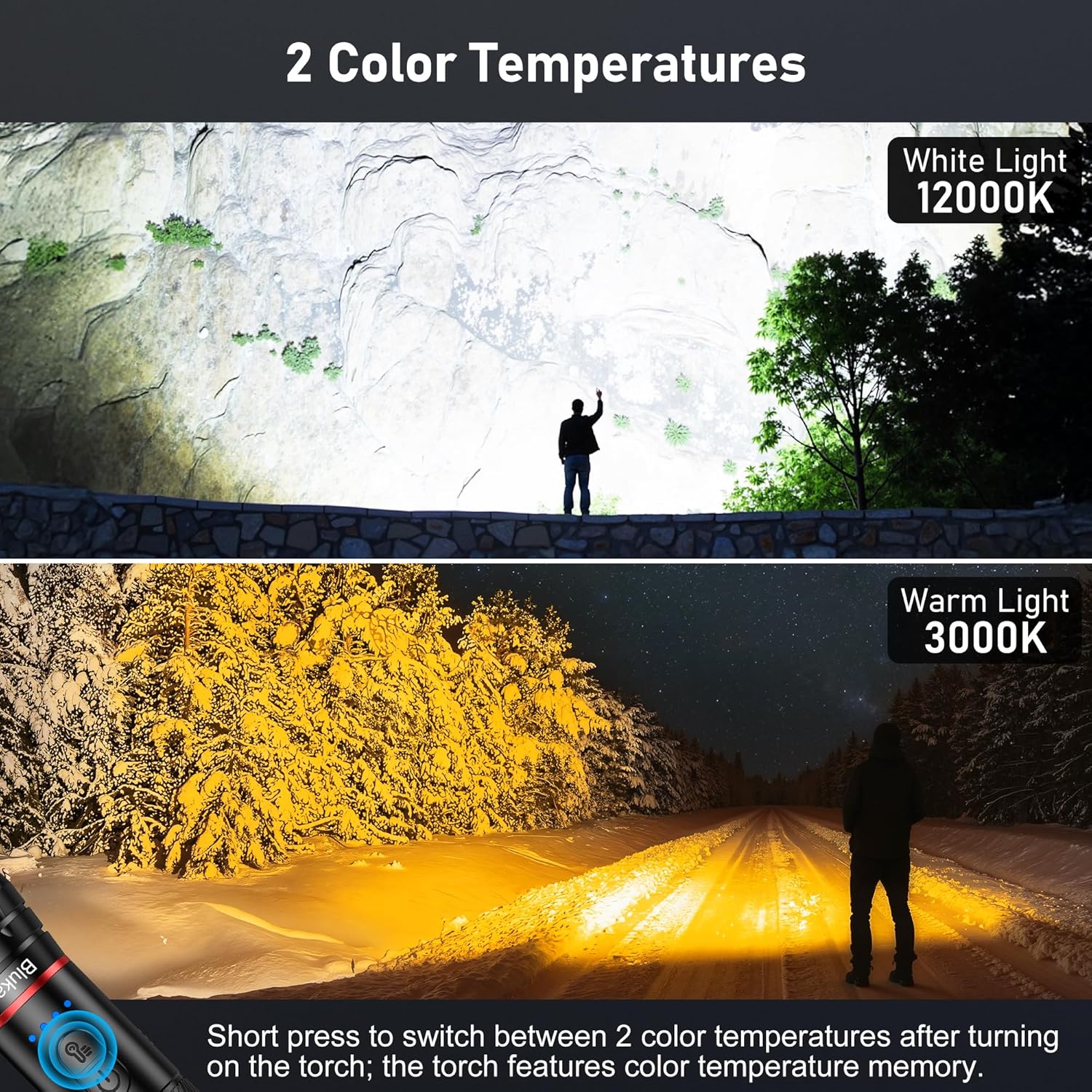 Blukar Torcia LED Ricaricabile Super Luminosa - immagine 3