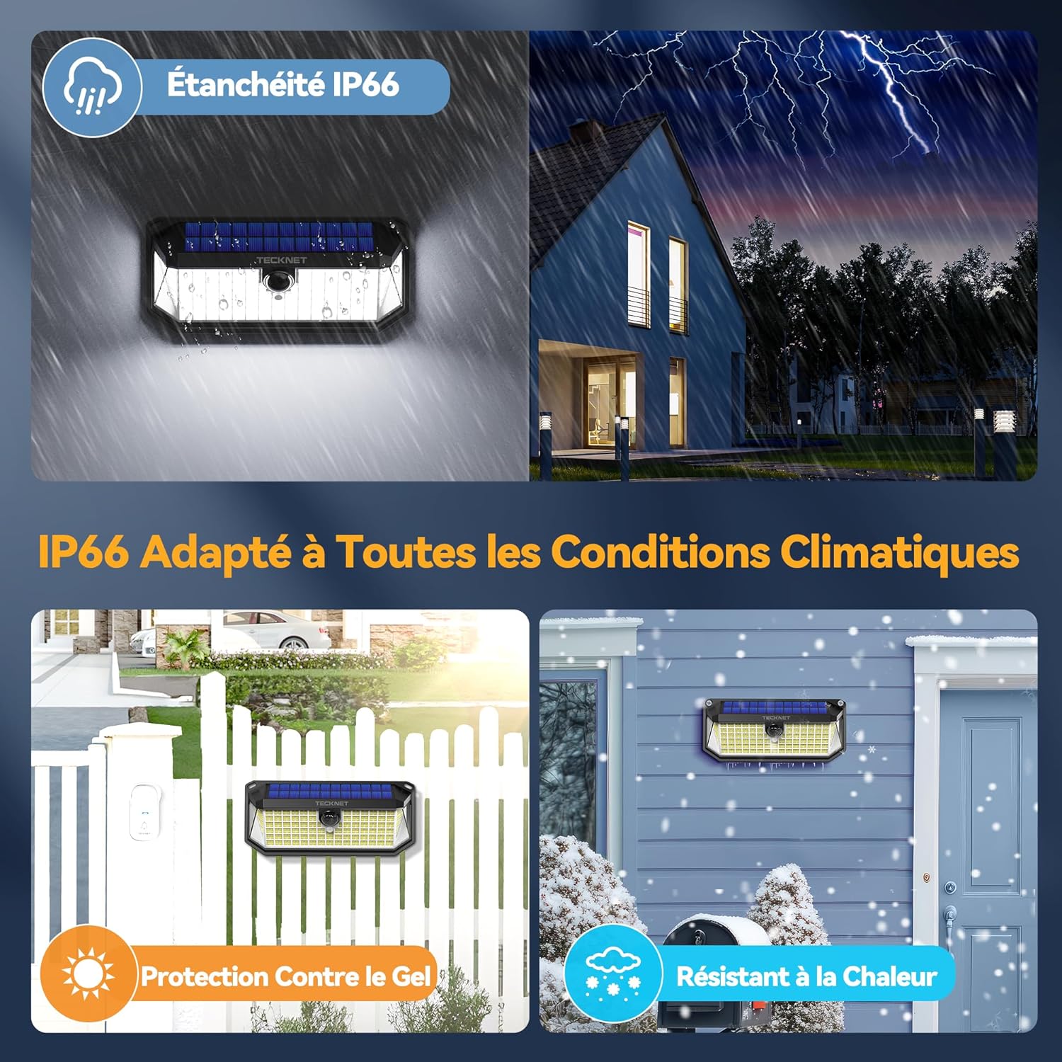 Tecknet Luce Solare LED Esterno 416 Faretto, 6 Pezzi - immagine 5