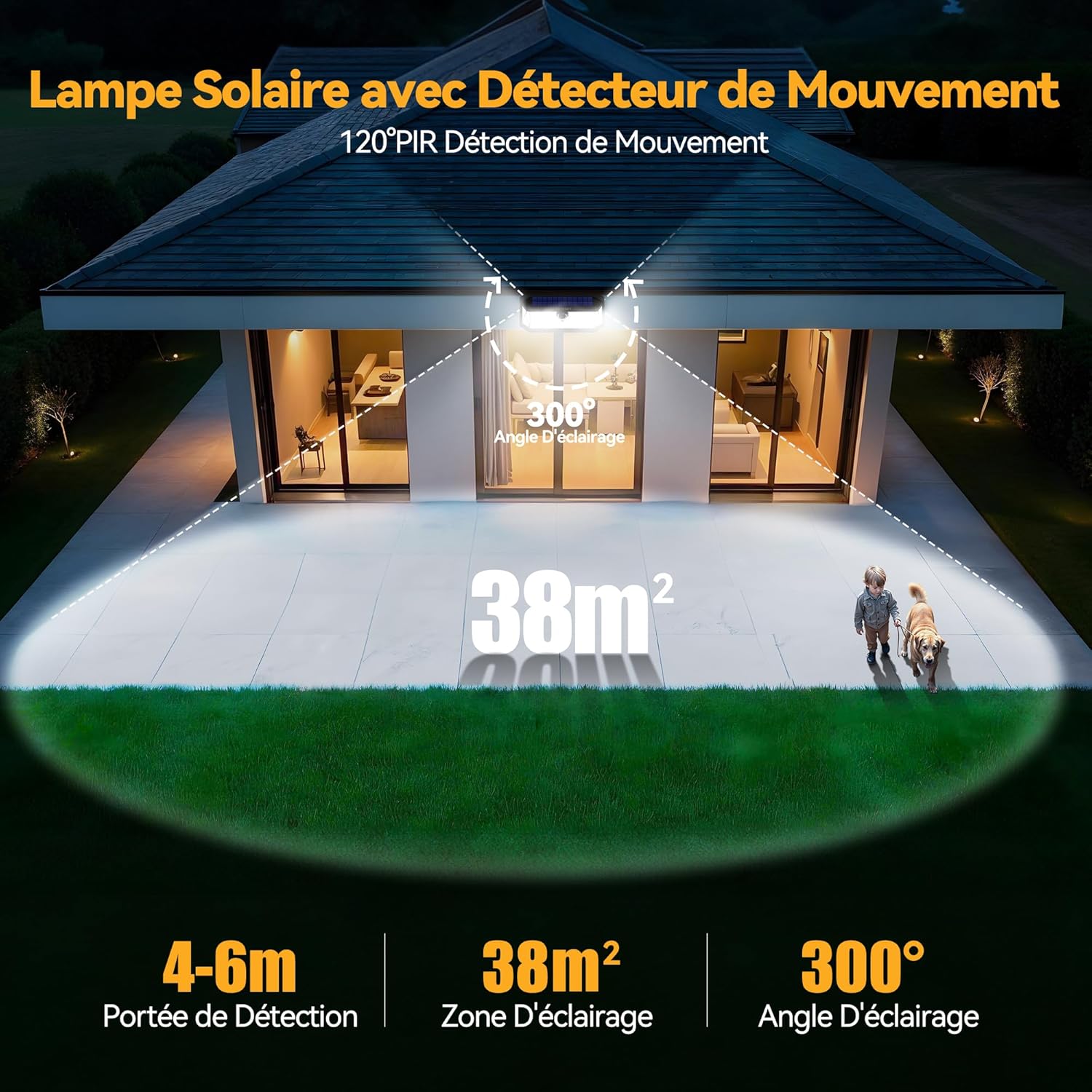 Tecknet Luce Solare LED Esterno 416 Faretto, 6 Pezzi - immagine 6