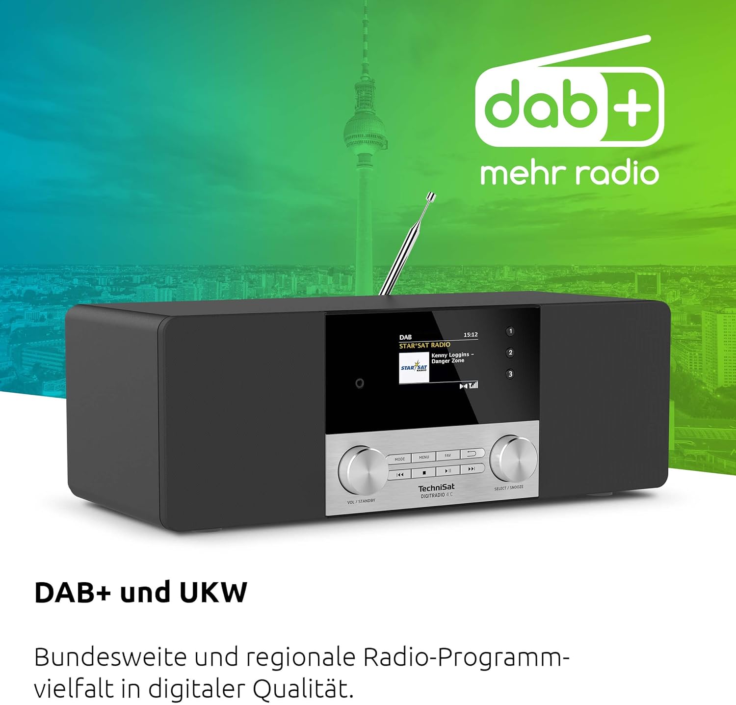 Technisat DIGITRADIO 4 C - Radio digitale stereo DAB+, Nero - immagine 4