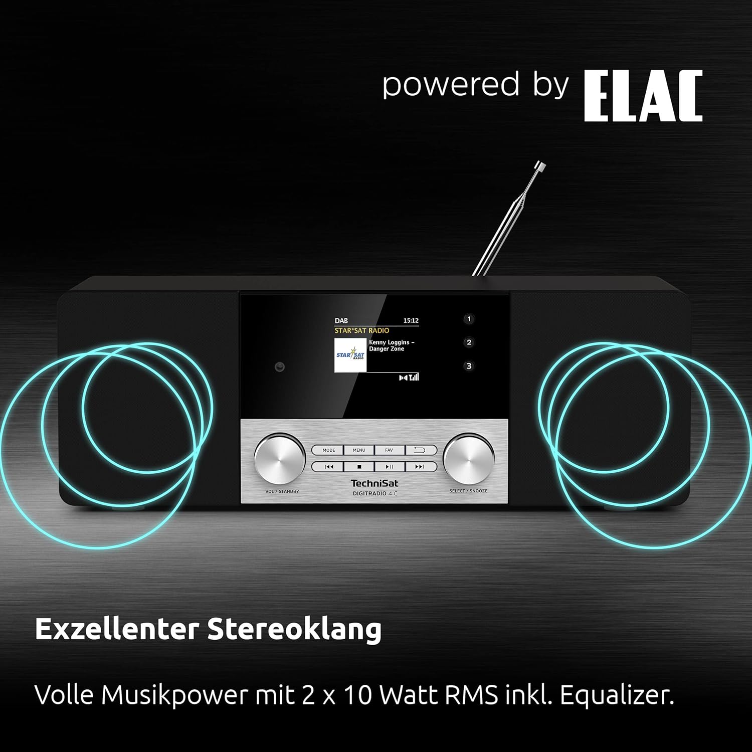 Technisat DIGITRADIO 4 C - Radio digitale stereo DAB+, Nero - immagine 5