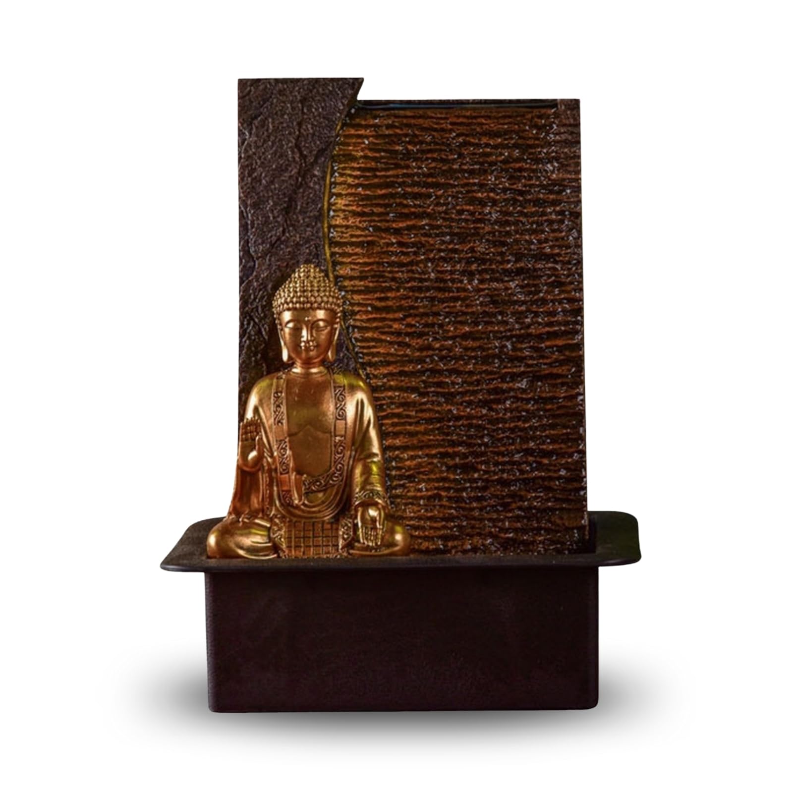 Zen'Light Fontana Interna Buddha Jati con LED Giallo