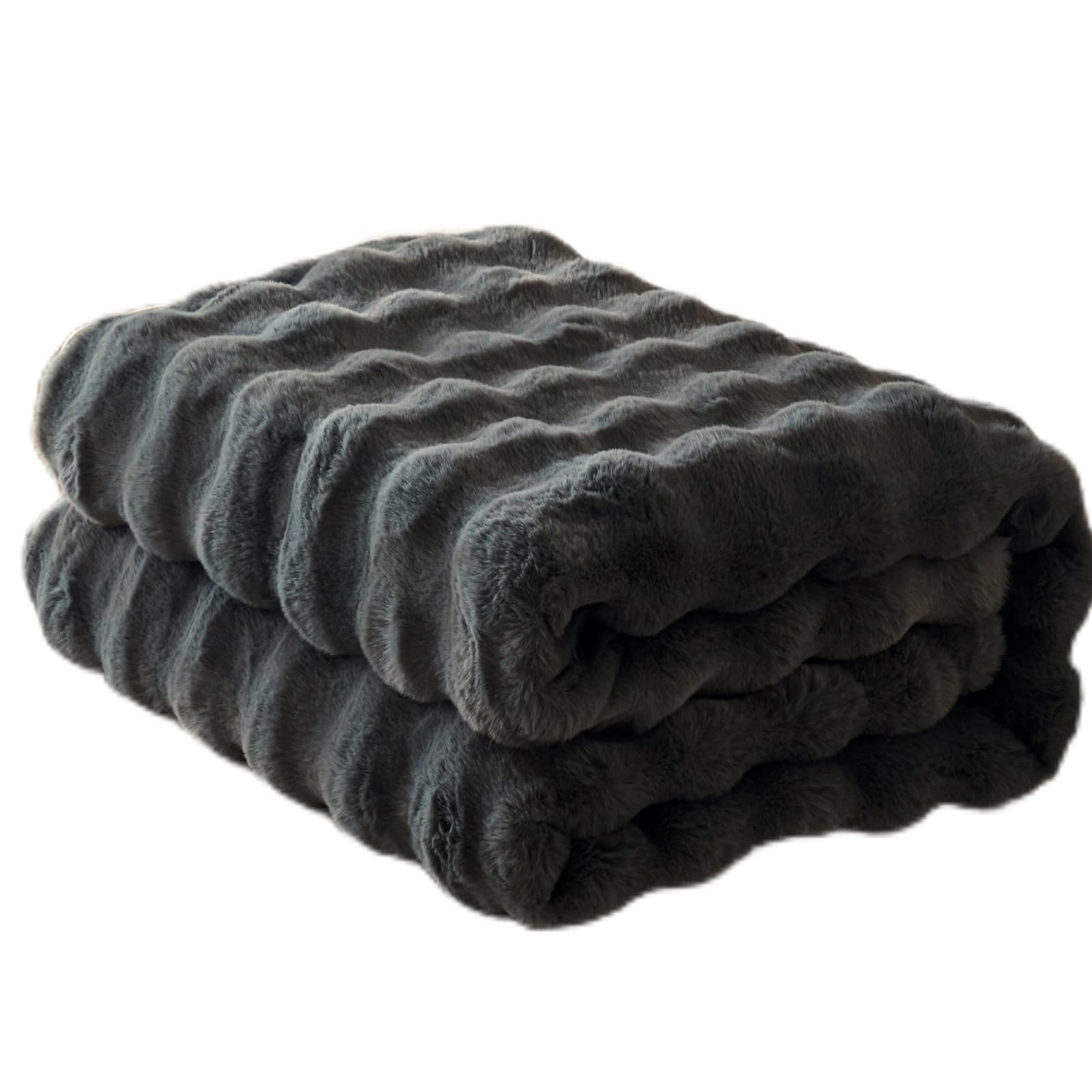 Coperta in Peluche a Forma di Coniglio 160x200cm, Antracite