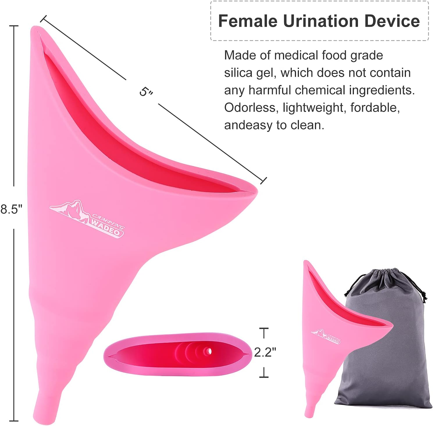 Wadeo WC Portatile Extra-Large, Nero - immagine 8