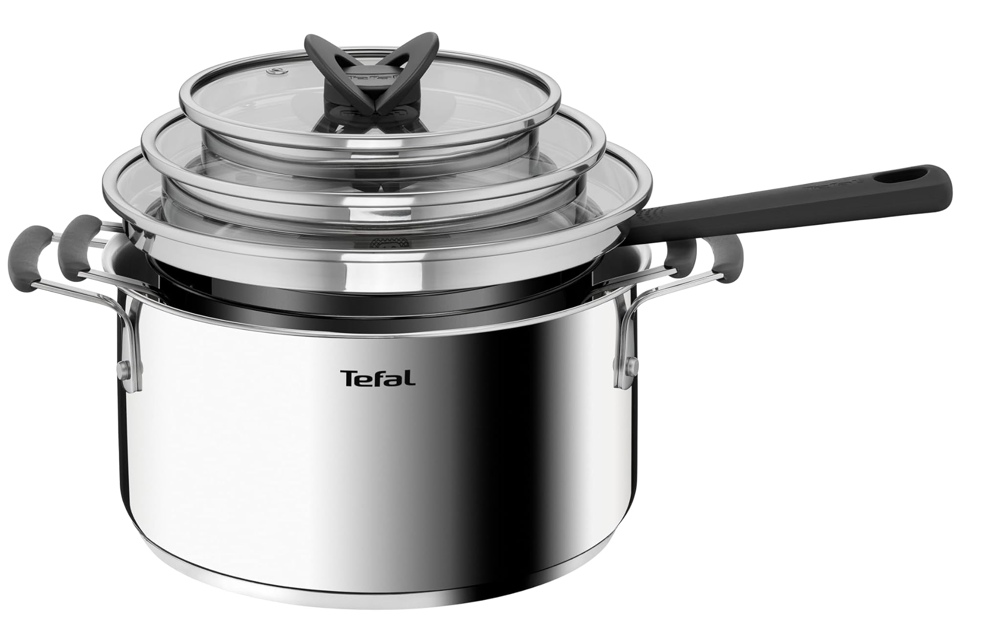 Tefal G7376S Opti'Space - Set 6 Pentole Acciaio Inox