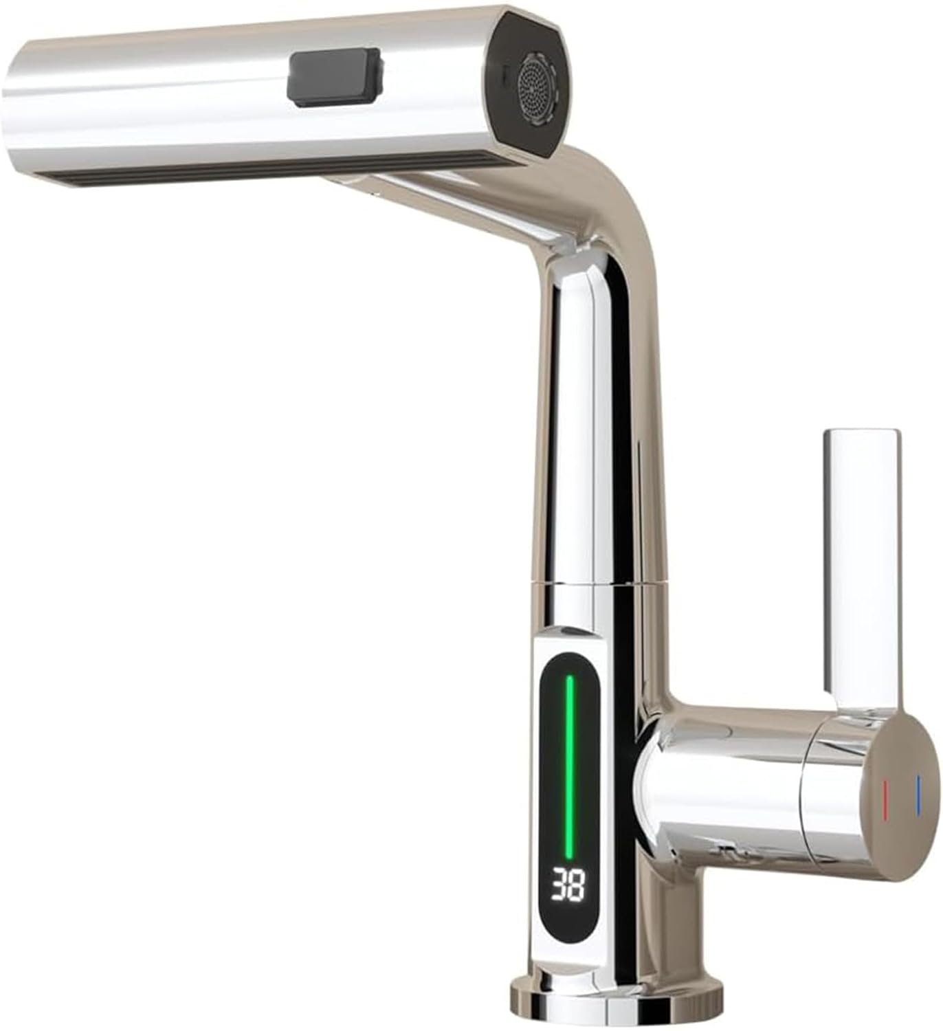 Rubinetto Cucina con Doccetta Estraibile e Display LED, Cromo - immagine 1