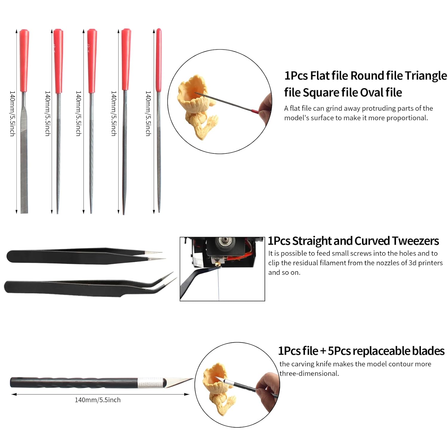 BCZAMD Kit Strumenti per Stampante 3D 36 Pezzi - immagine 7