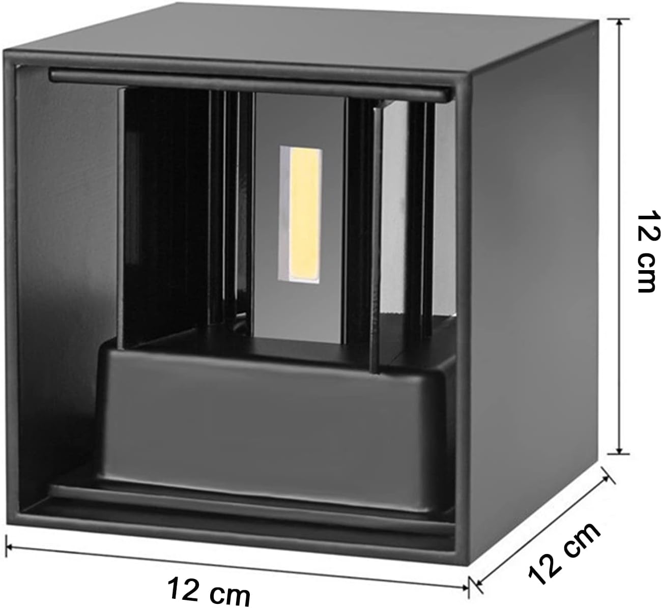 Applique da Parete LED Cubo 20W 3000K, Nero, 4 Pezzi - immagine 5