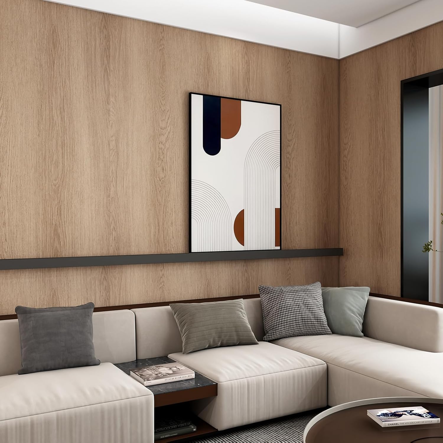 Totio Carta da Parati Autoadesiva 80cm x 4m, Marrone - immagine 2