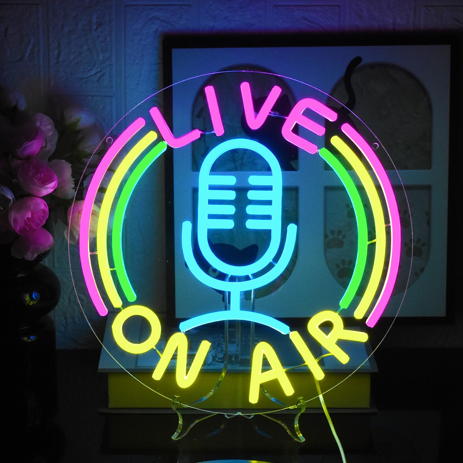 UExnkj-Y Insegna al Neon Live On Air Lettere Colorate
