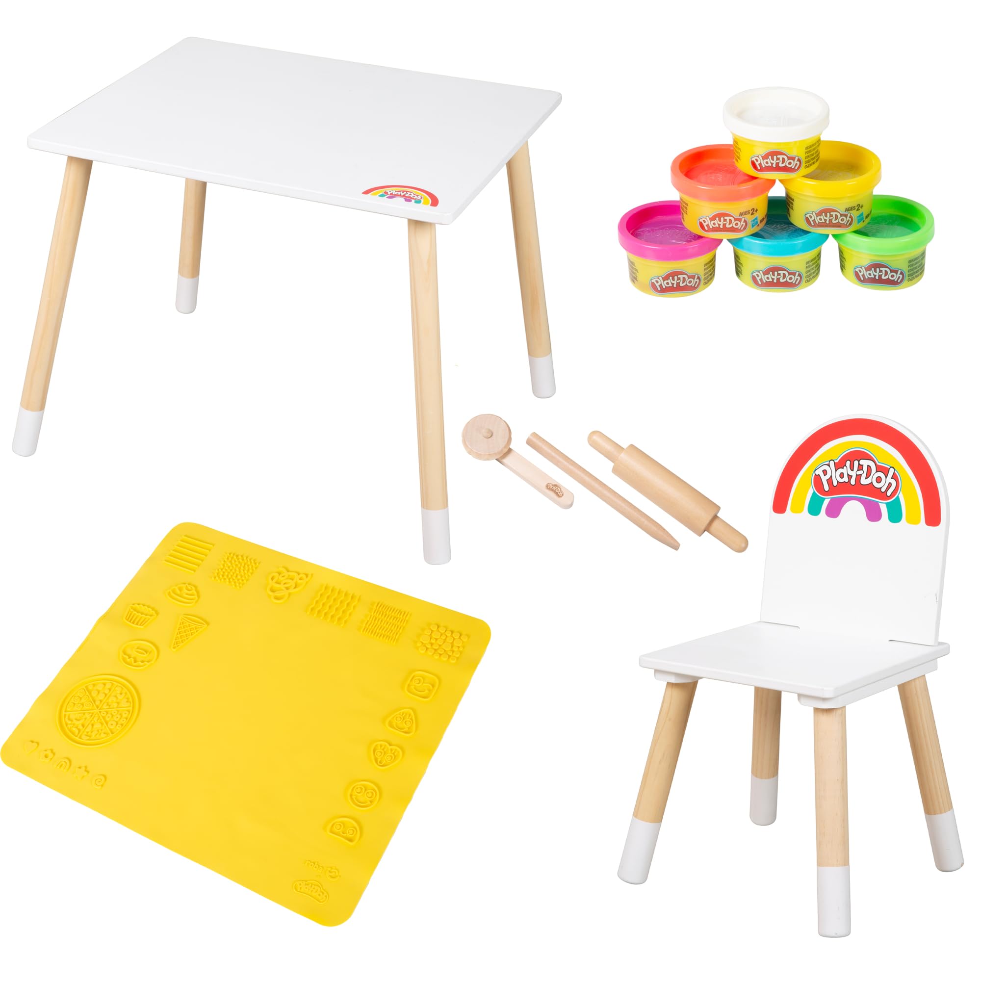 roba x Play-Doh Set Tavolo e Sedia Bambini in Legno FSC
