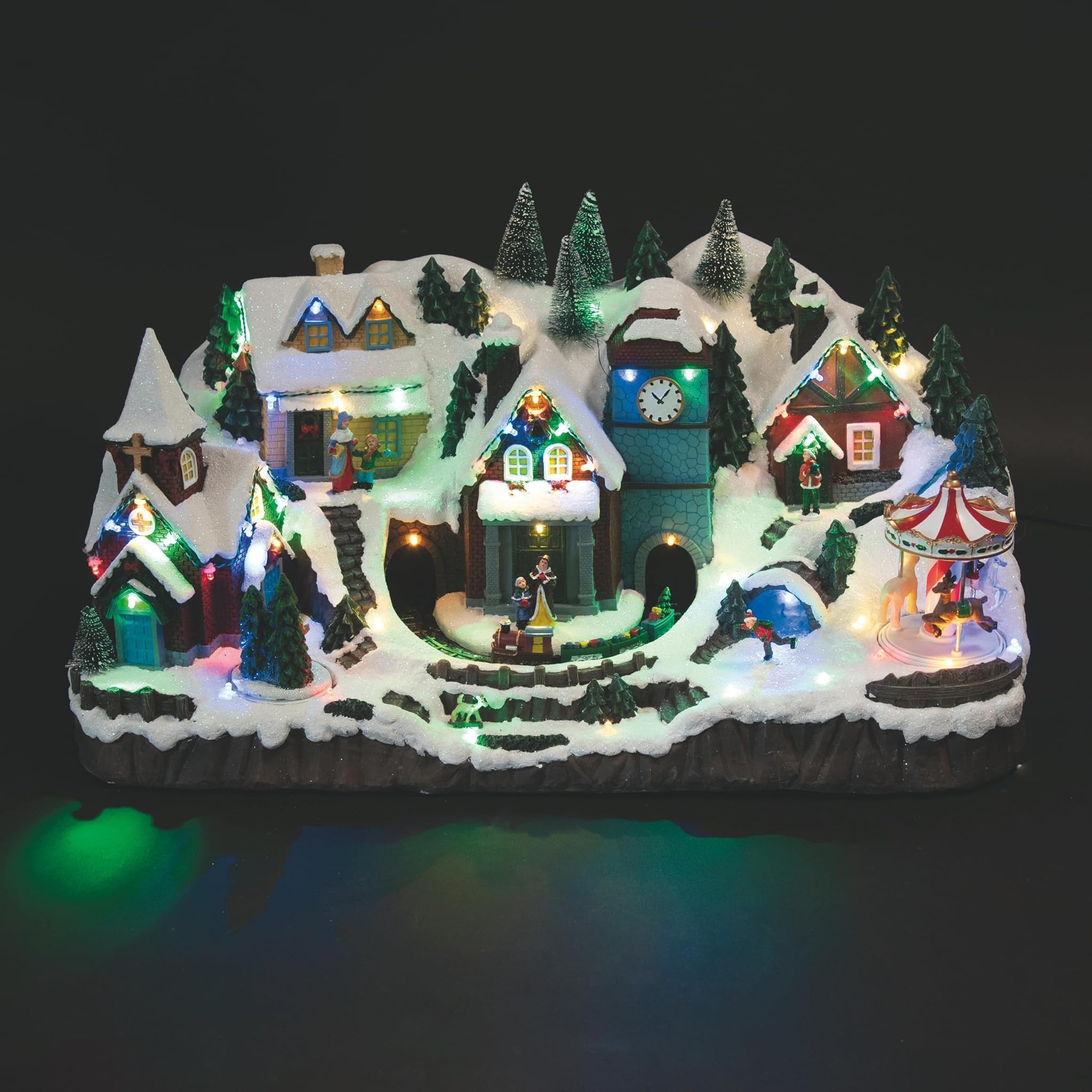 Villaggio Natalizio Santa's House con Musica e LED