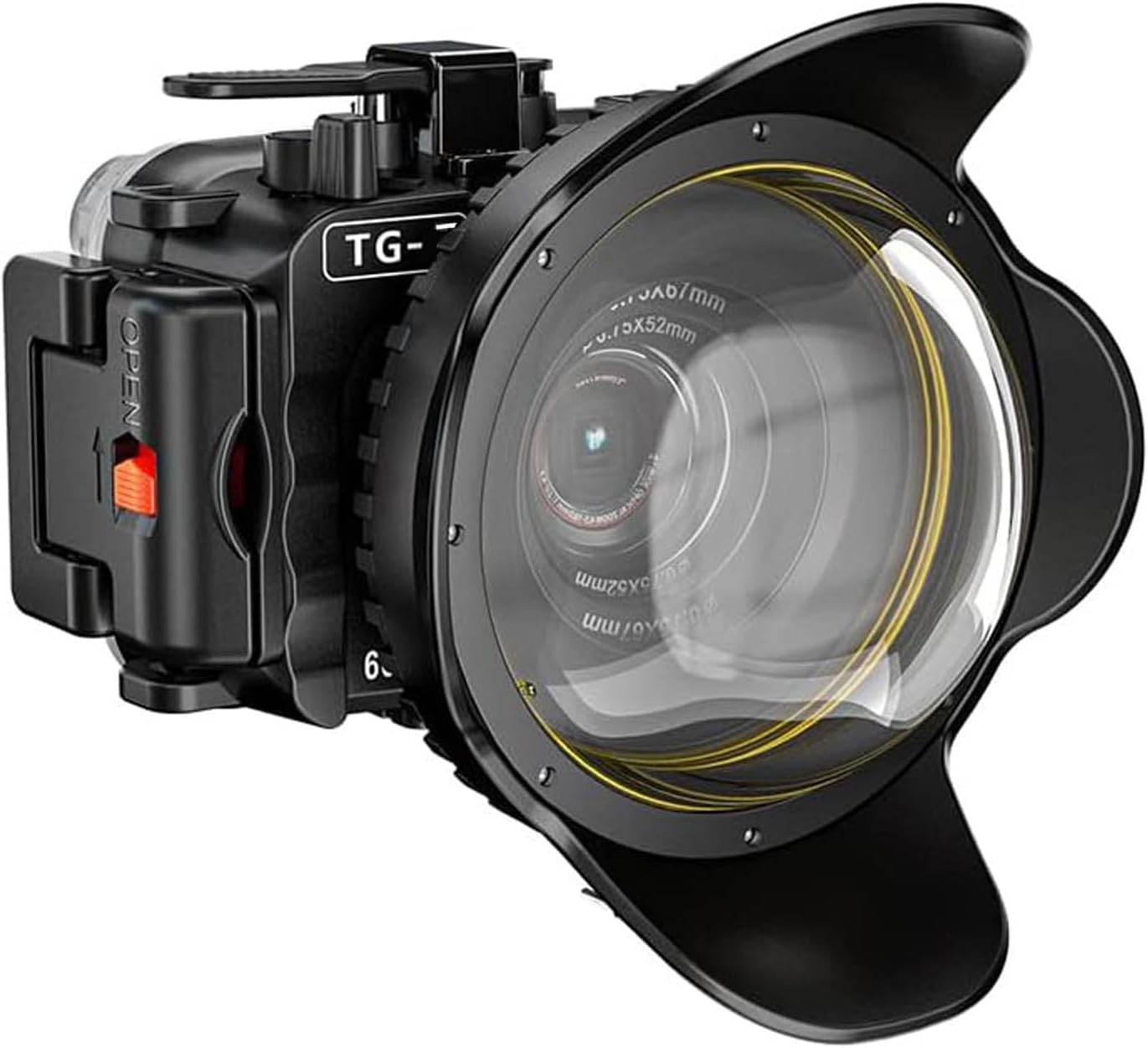 Sea Frogs Corpo Fotocamera Subacquea per Olympus TG-7, Nero