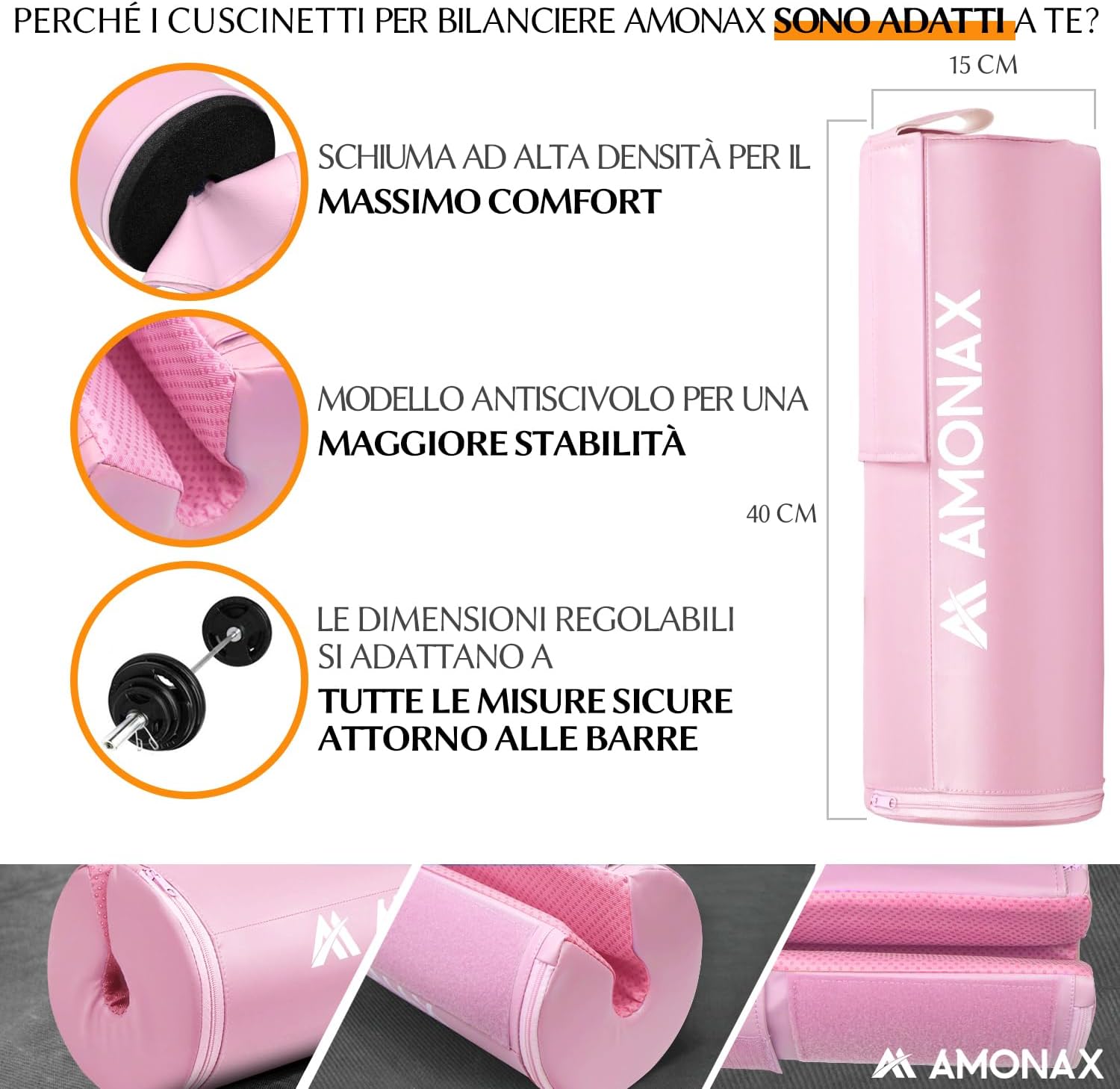 Amonax Hip Thrust Cuscino per Bilanciere - immagine 3