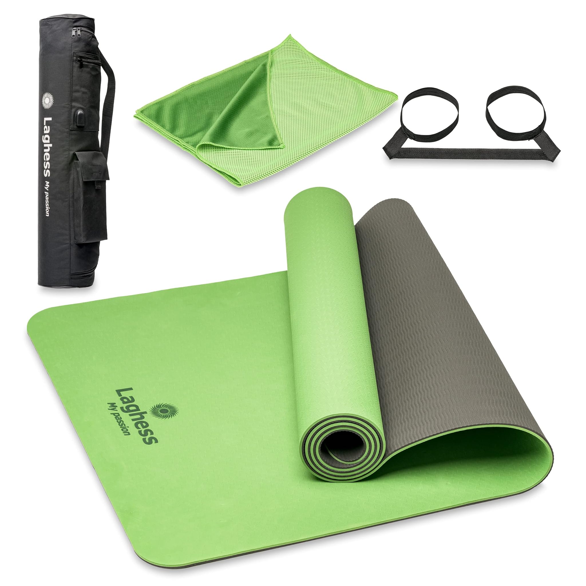 Kit Tappetino Yoga 6mm TPE Antiscivolo con Sacca