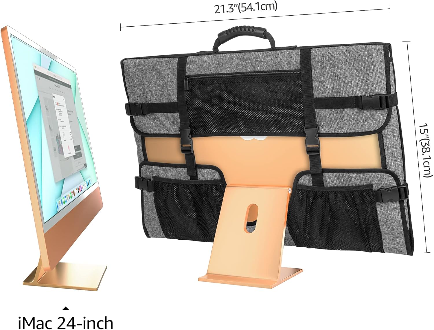 Curmio Borsa da Viaggio per Apple iMac 24", Grigio - immagine 7