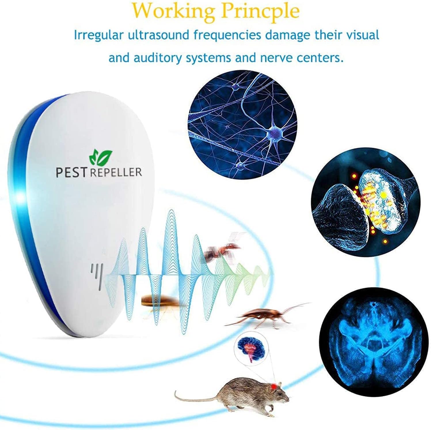 Repellente Ultrasuoni Anti Zanzare e Topi (4 Pack) - immagine 4