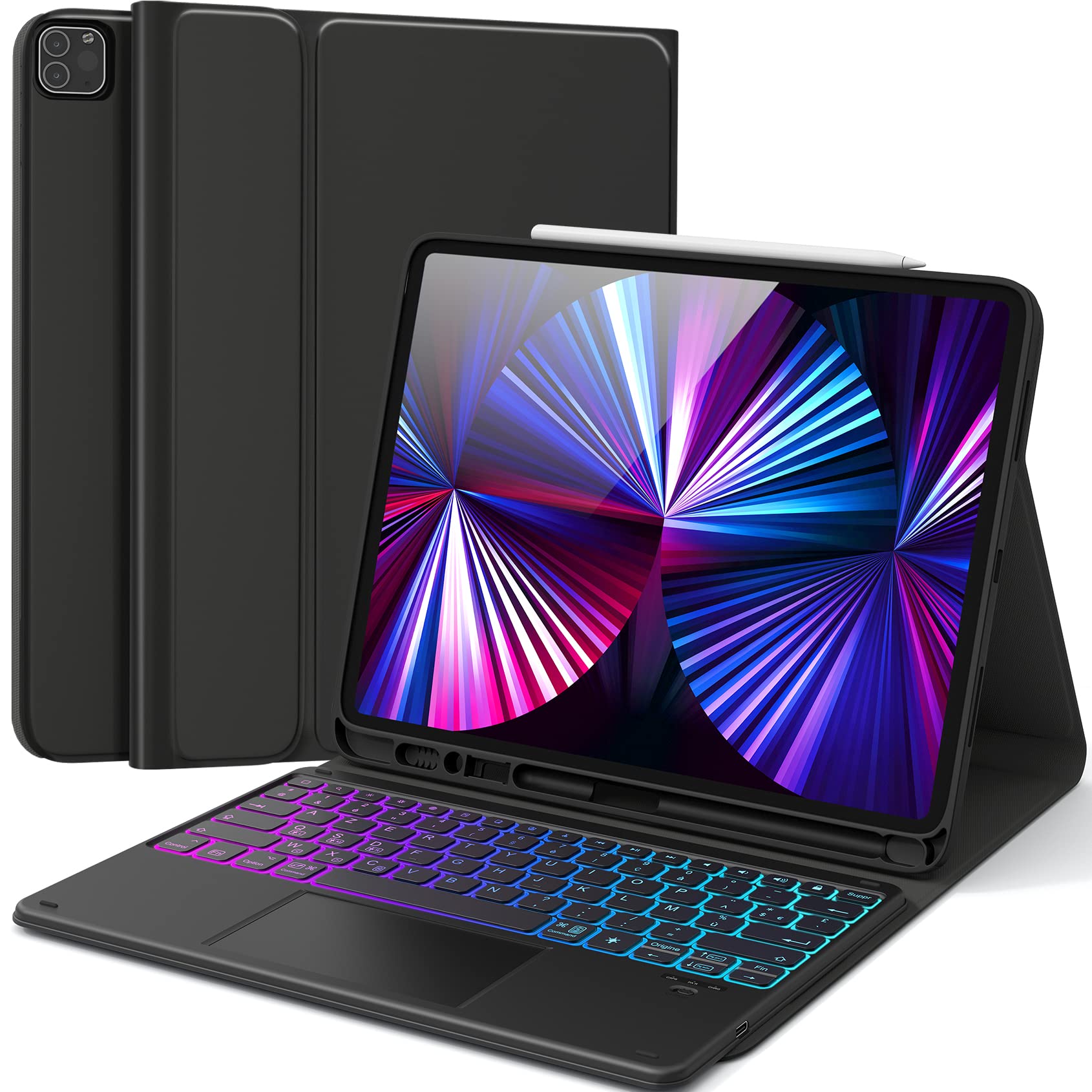 Earto Tastiera iPad Pro 12.9 - Retroilluminata, Nera