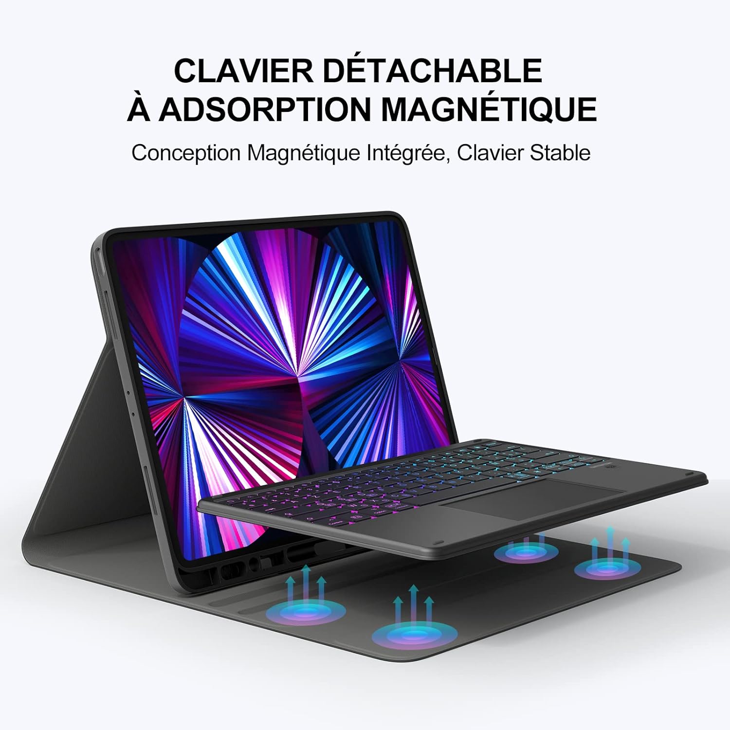 Earto Tastiera iPad Pro 12.9 - Retroilluminata, Nera - immagine 5