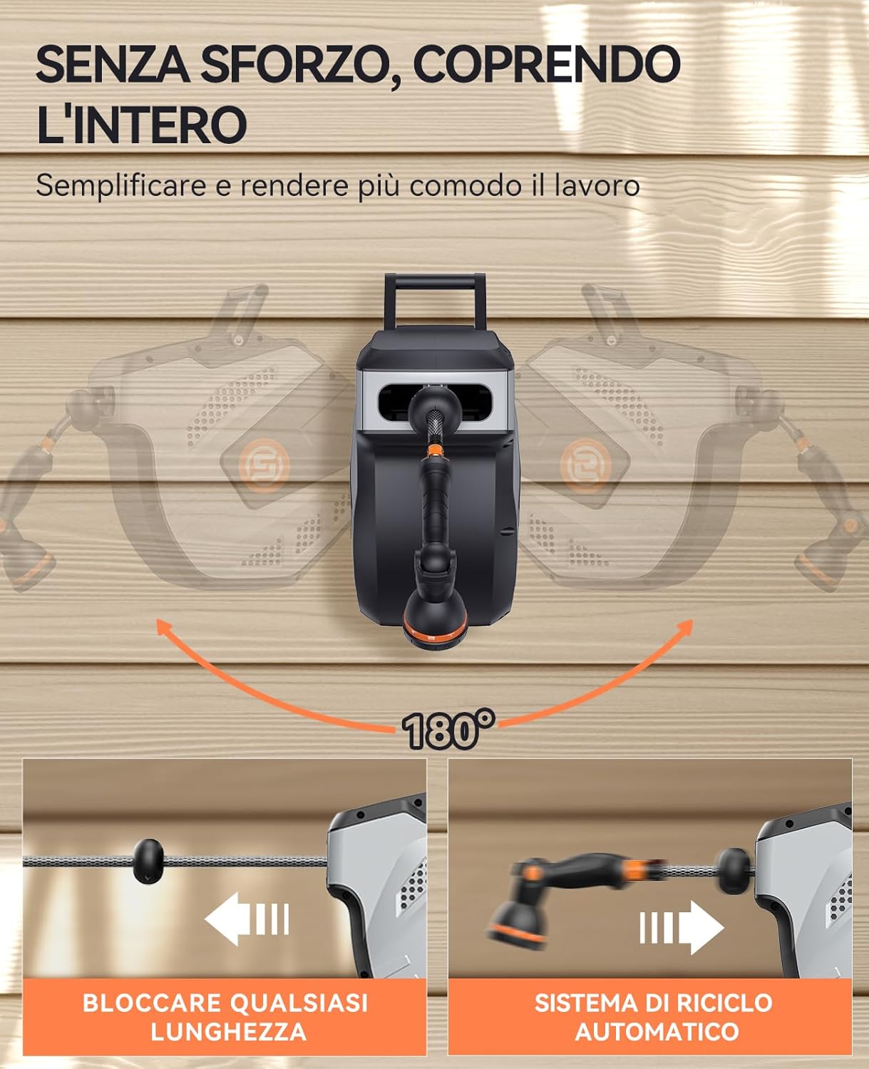 Sunpow Avvolgitubo da Giardino Retrattile 35m - immagine 4