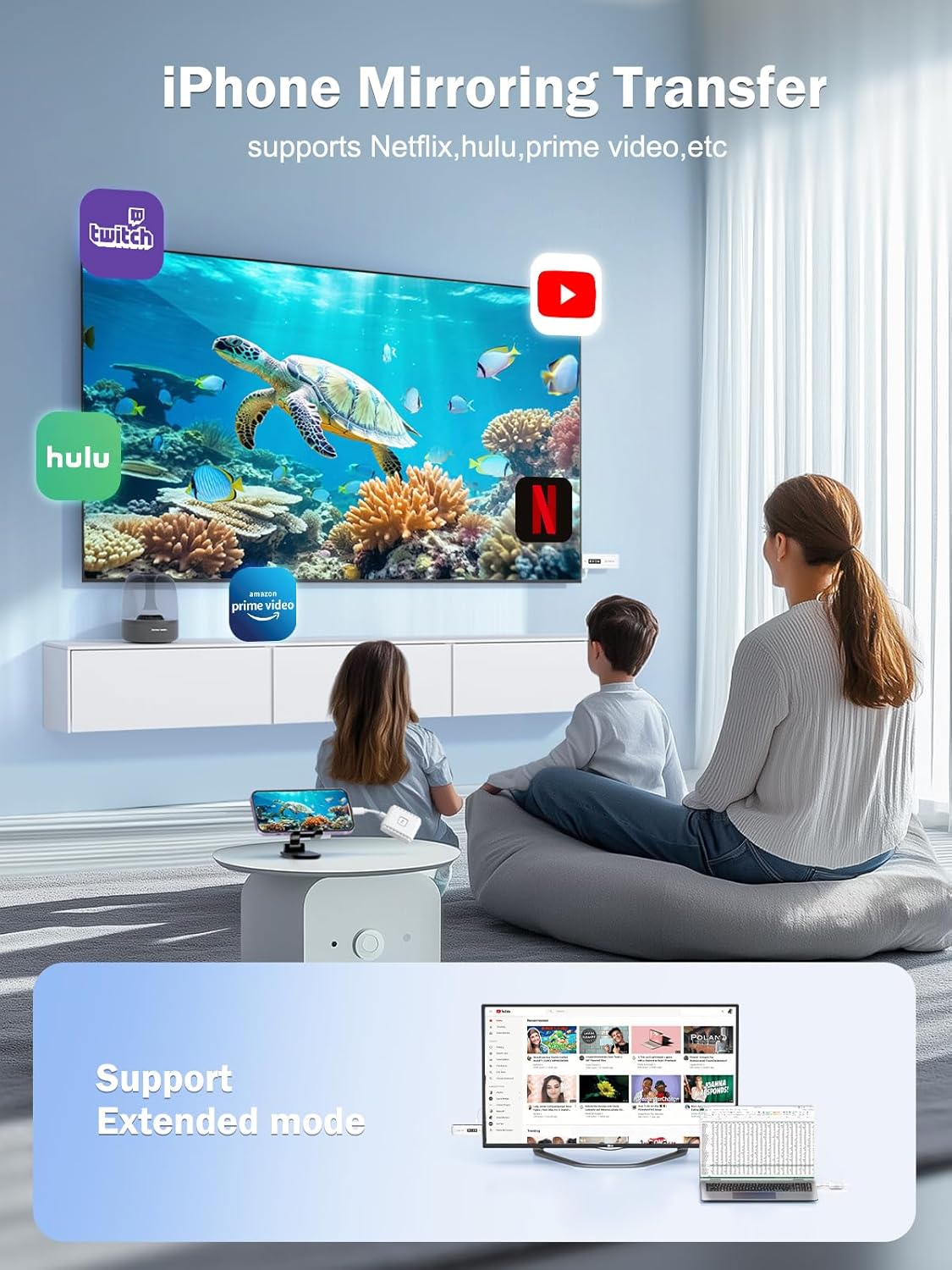 Lemorele - Trasmettitore e Ricevitore HDMI Wireless USB-C 50m - immagine 4