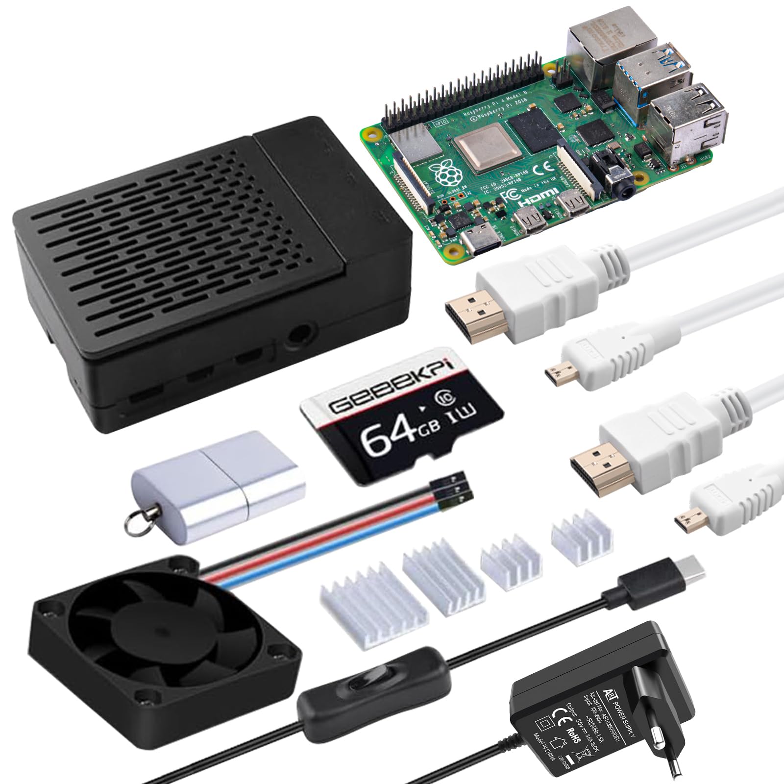 Geeekpi Raspberry Pi 4 4GB - Kit Completo Starter