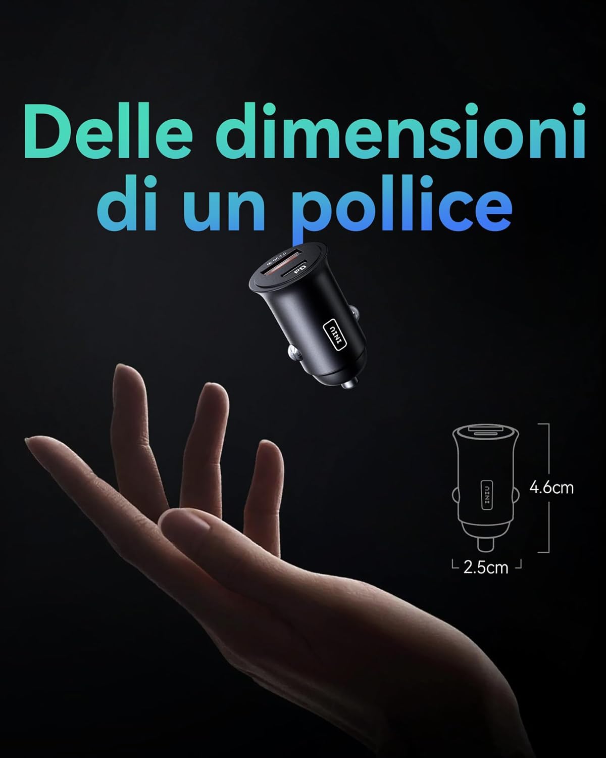 Iniu Caricatore Auto 60W USB-C PD & QC 3.0 Ricarica Rapida - immagine 4