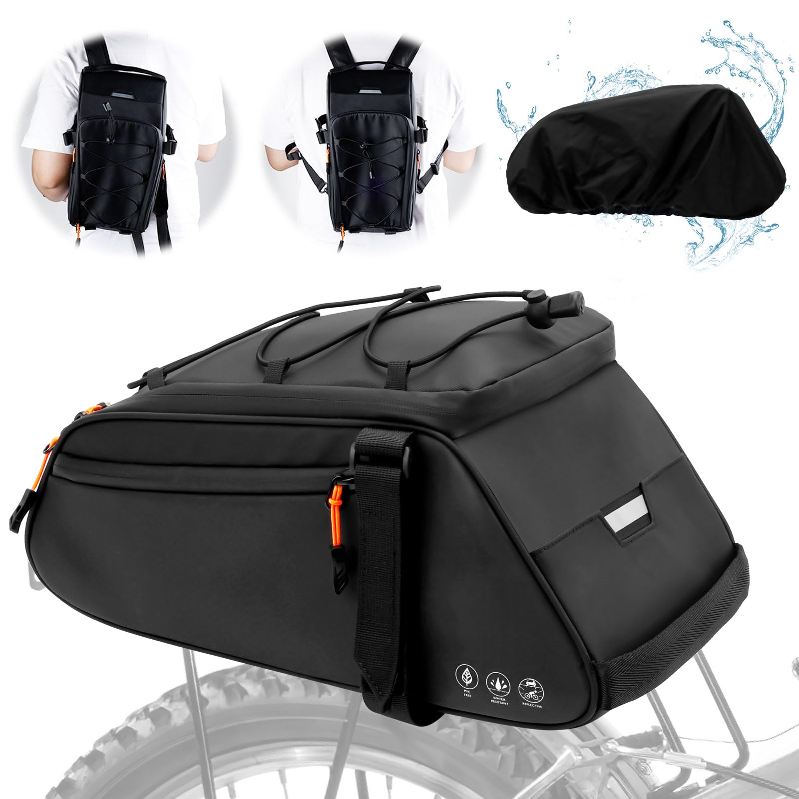 Borsa Portapacchi Bicicletta 10L Impermeabile 3 in 1