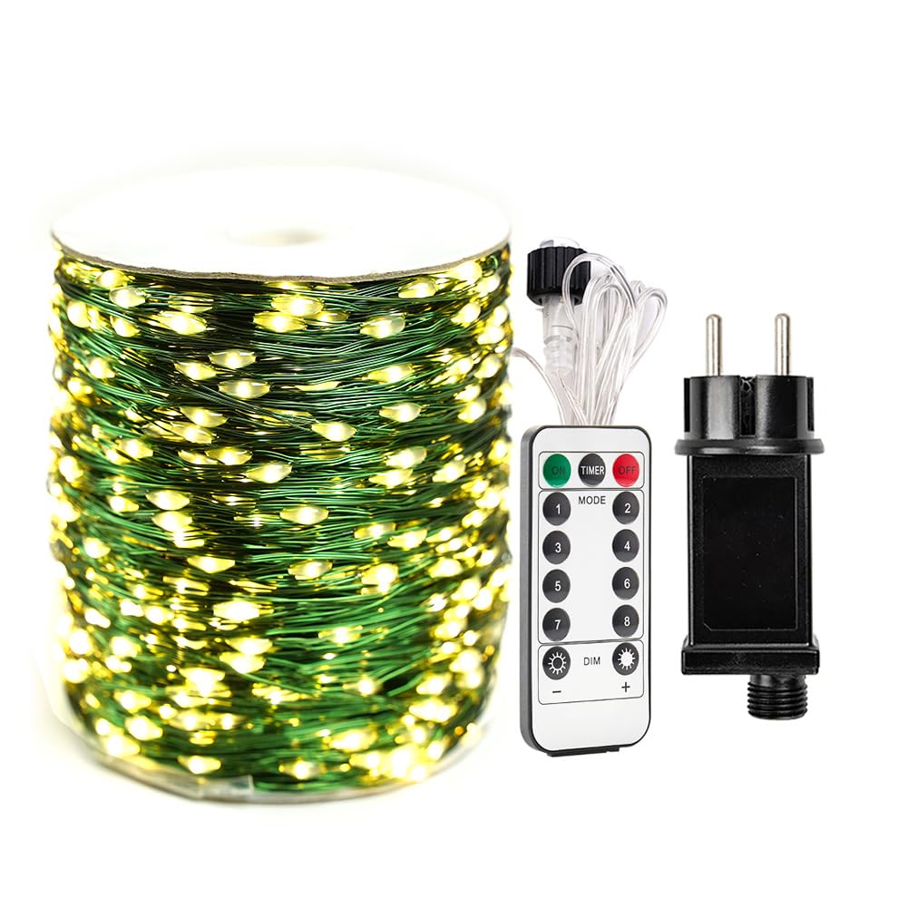 Resnice Catena Luminosa 200m 2000 LED, Filo Verde