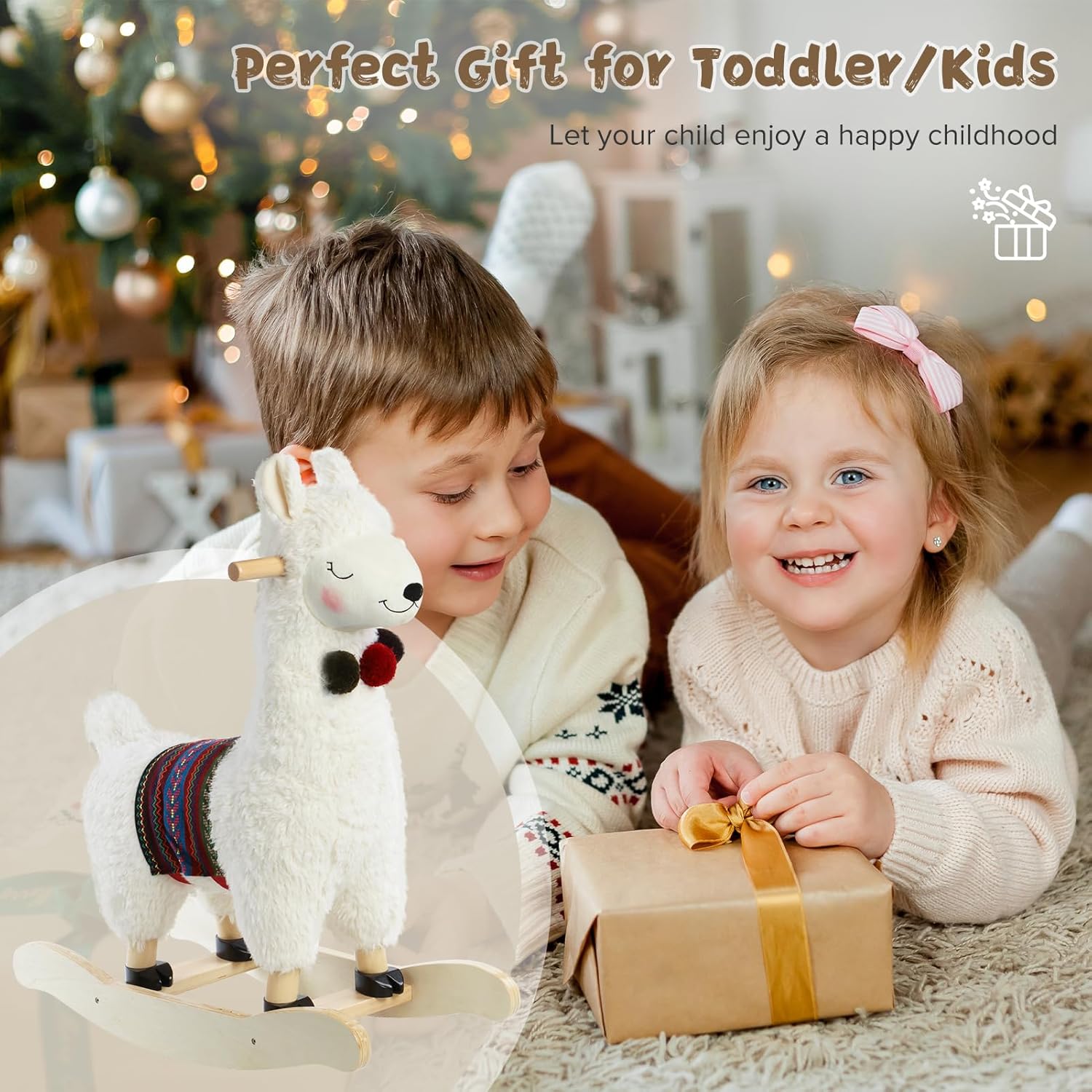 Labebe Peluche a Dondolo - Animale Alpaca - immagine 3