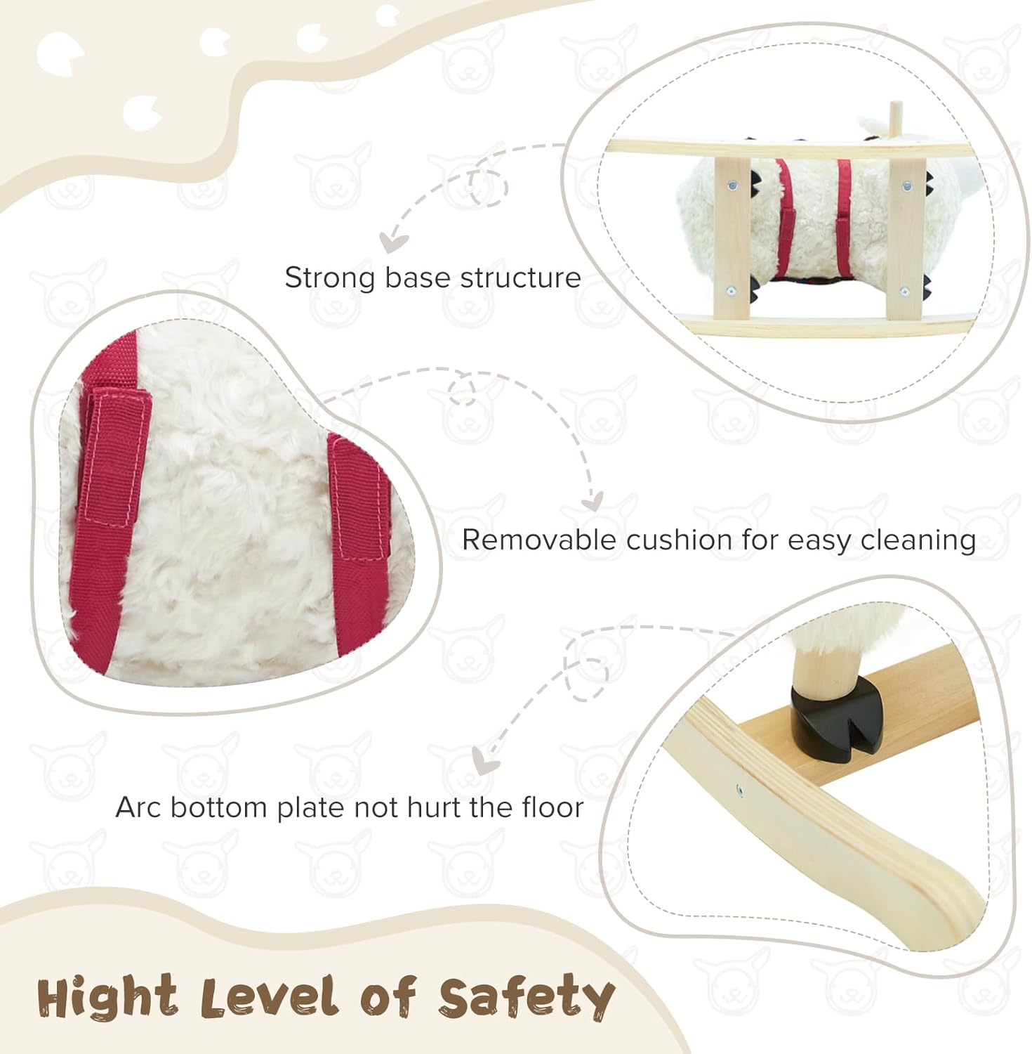 Labebe Peluche a Dondolo - Animale Alpaca - immagine 6