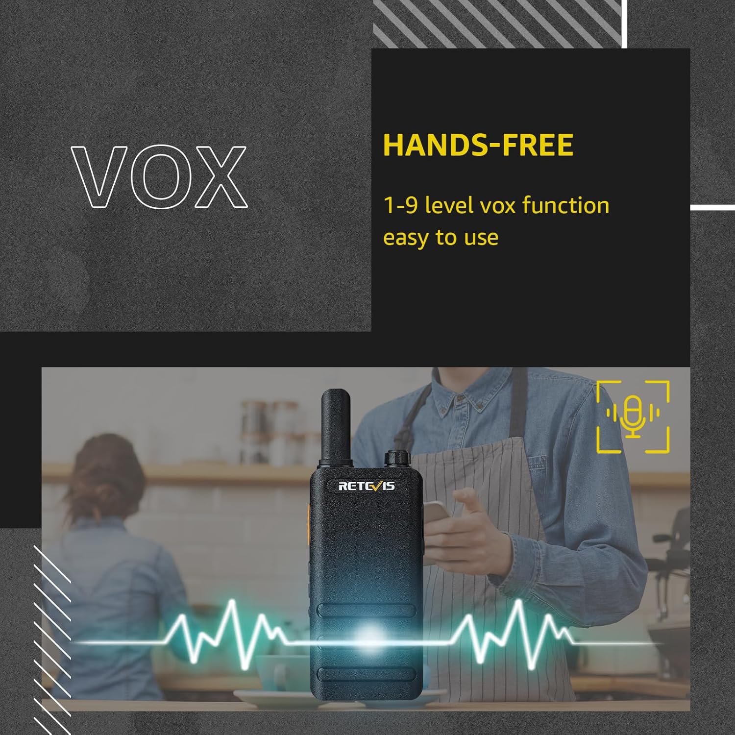 Retevis RT622P Walkie Talkie USB-C (4 Pezzi, Nero) - immagine 5