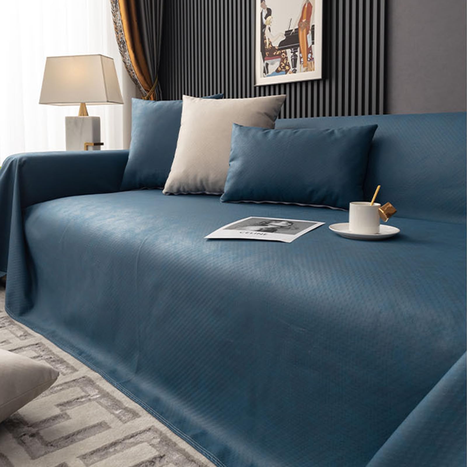 VanderHOME Copridivano Impermeabile Antiscivolo Blu