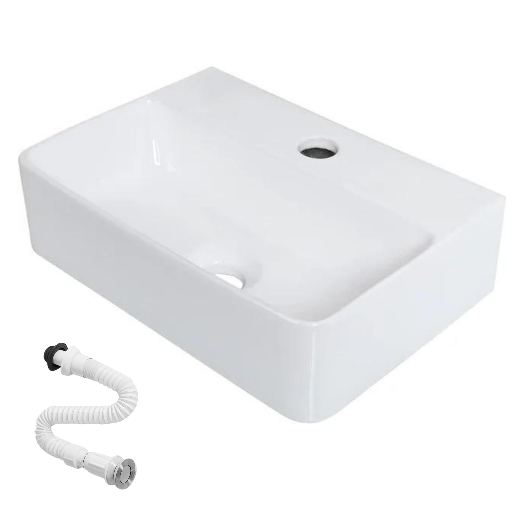 Magic Select Lavabo Sospeso in Ceramica Bianca 36,5x25,5x10,5 CM