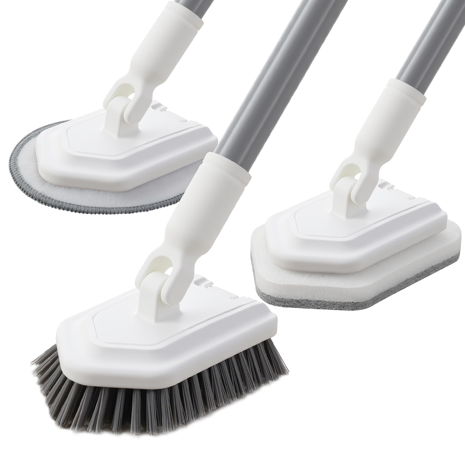 Spazzola Pulizia Doccia 3 in 1 con Manico Telescopico 135cm