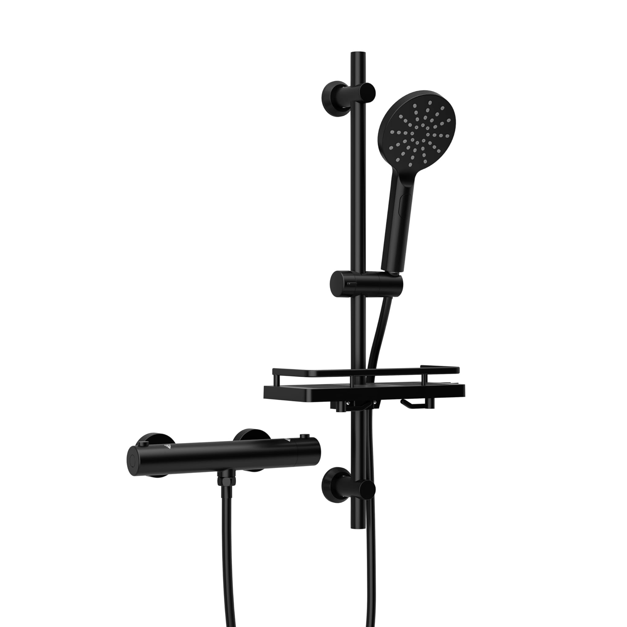 Görbach Colonna Doccia Termostatica con Mensola, Nero