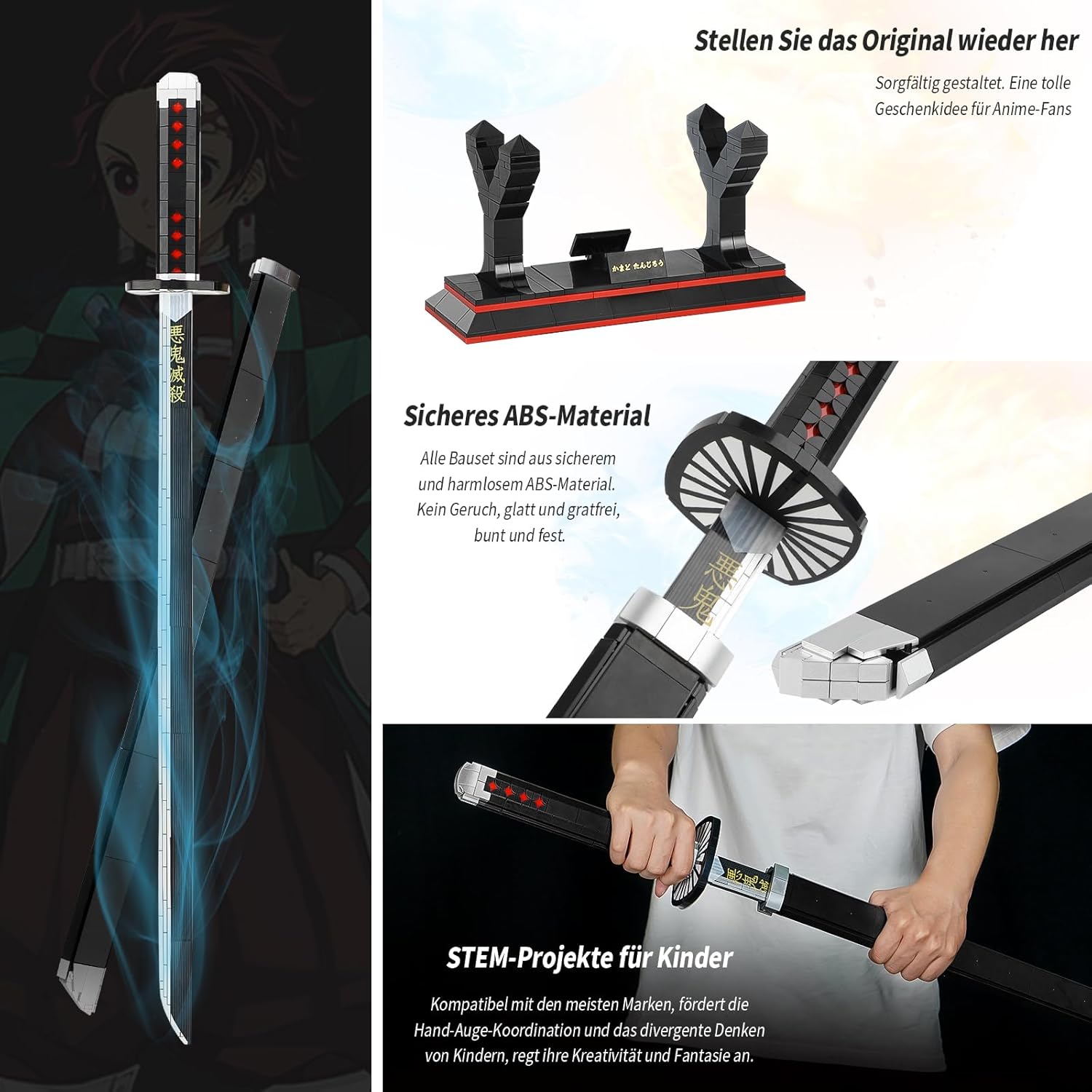 QLT Ideas Katana Cosplay Kamado Tanjiro 771 Pezzi - immagine 2