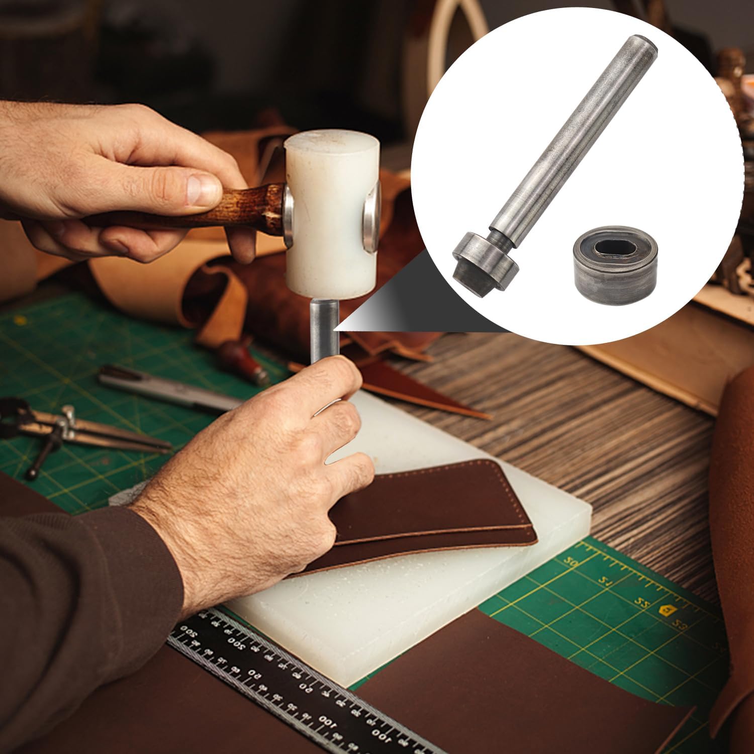 Punzone per Occhiello Ovale - Kit per Cuoio e Tessuti - immagine 4