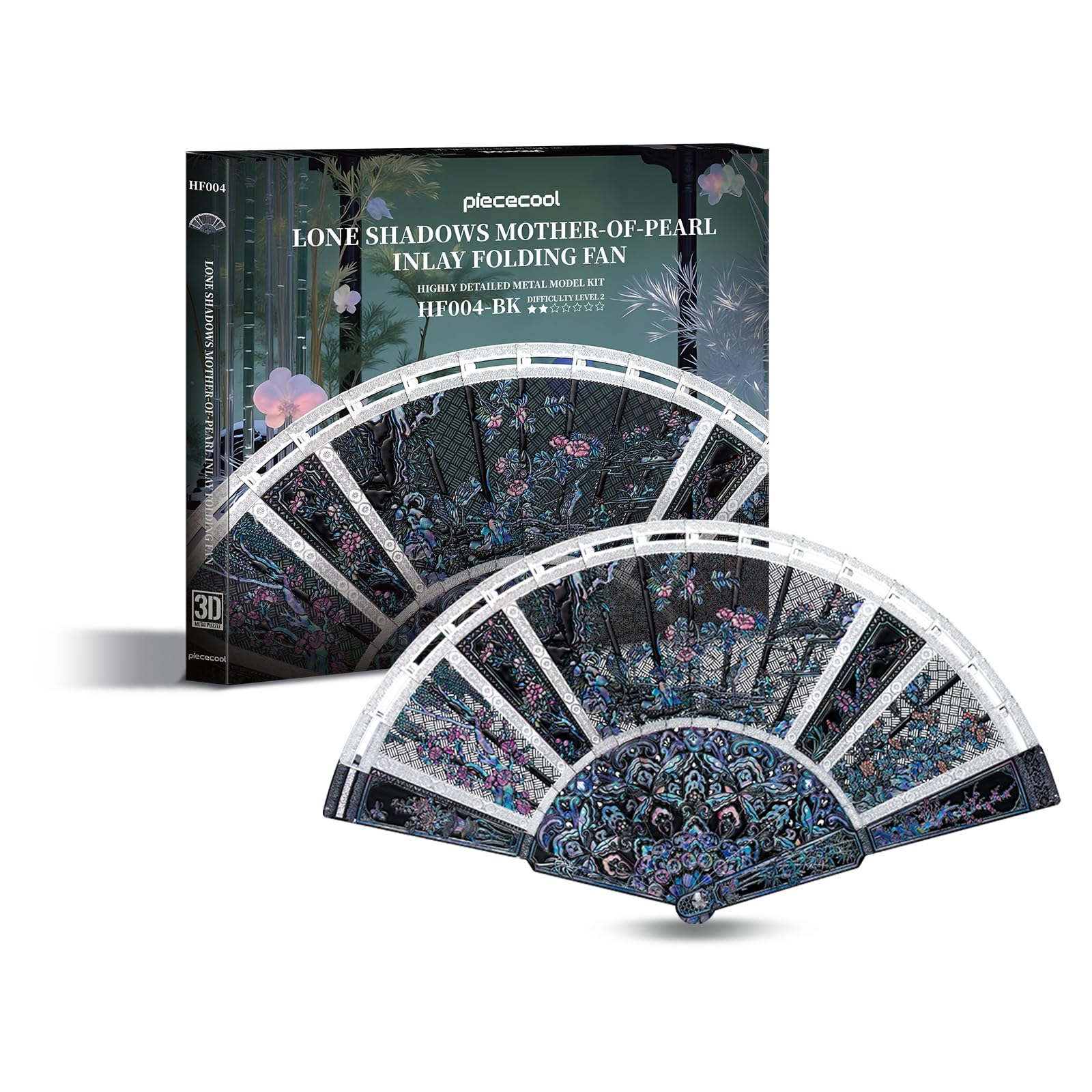 Piececool Metal Puzzle 3D Ventaglio Pieghevole, Blu Navy