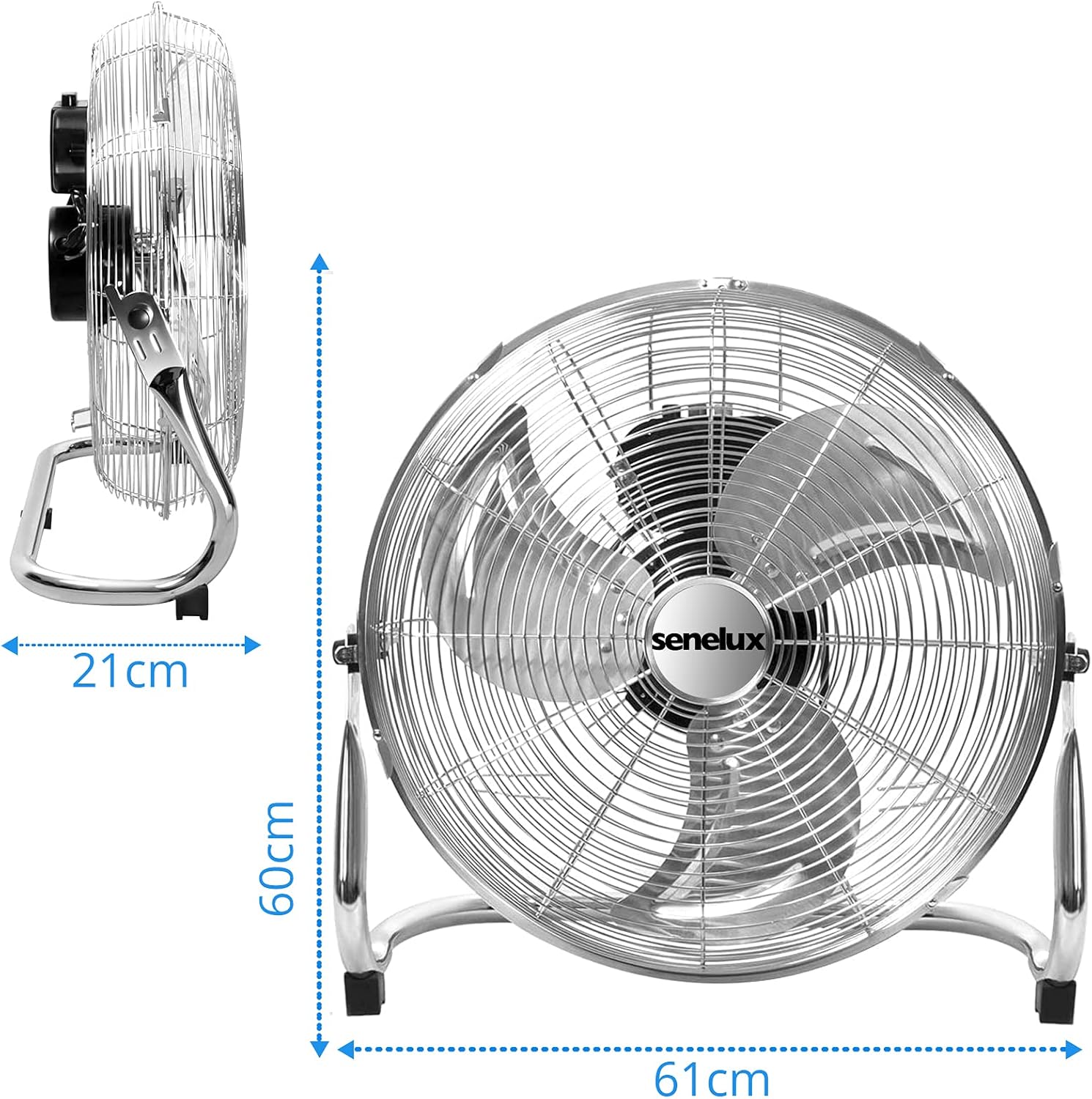 Senelux Ventilatore da Pavimento Cromato 50,8cm - immagine 3