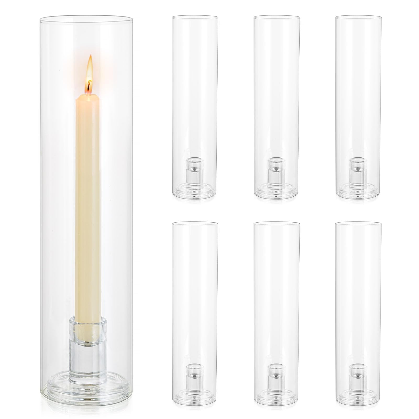 Portacandele per Candele Coniche in Vetro (6 pezzi)