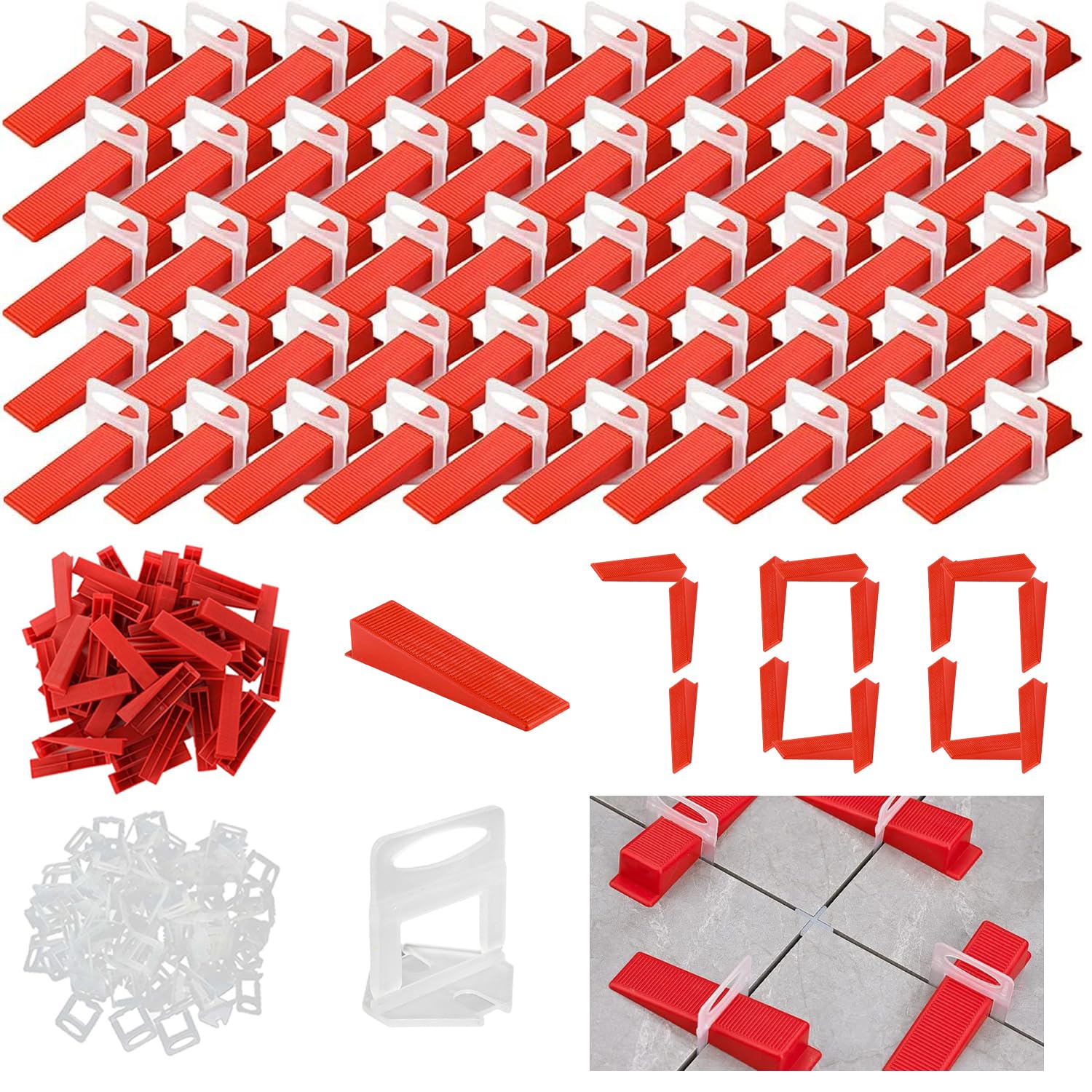 Kit Livellatori per Piastrelle con Cunei - 700 Pezzi