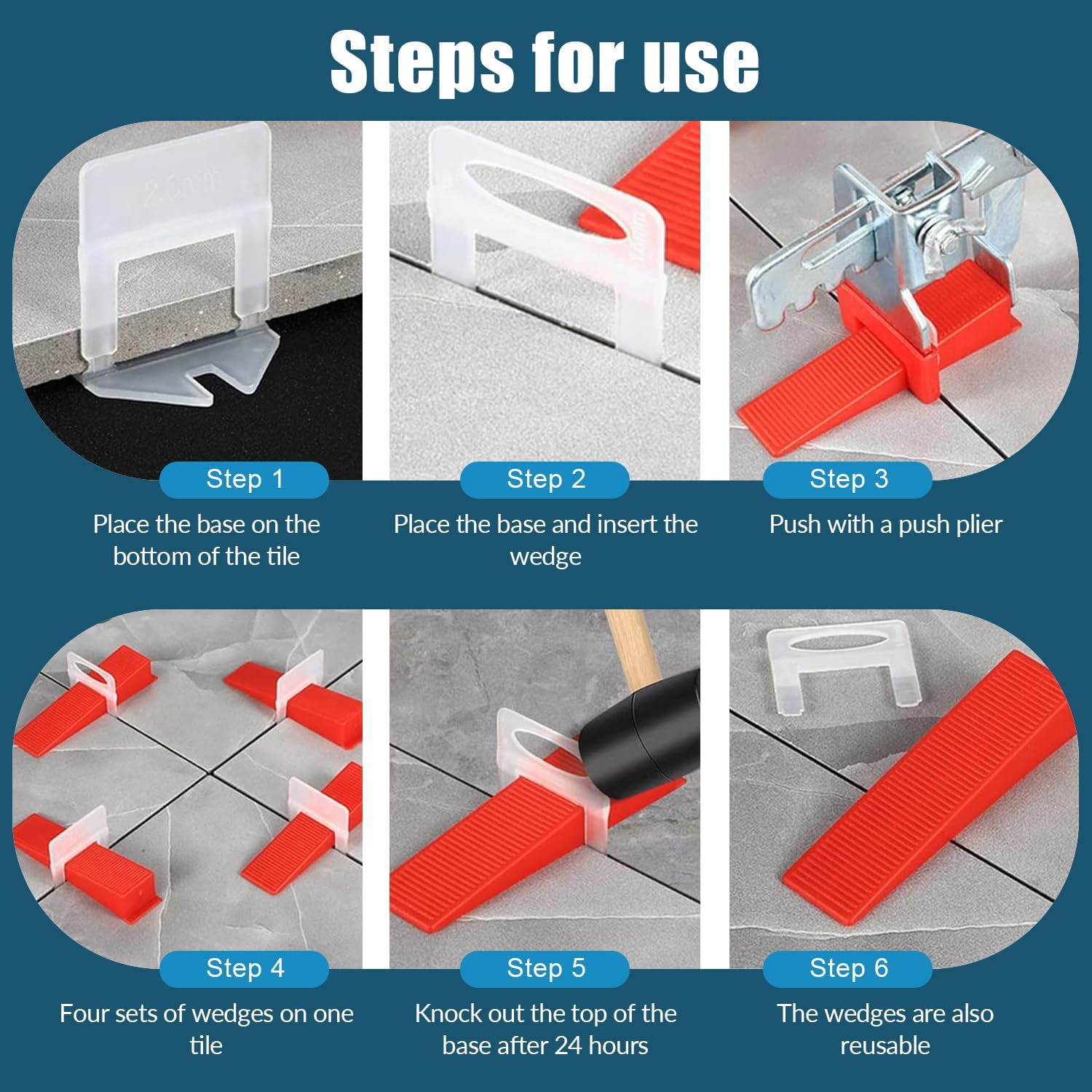 Kit Livellatori per Piastrelle con Cunei - 700 Pezzi - immagine 6