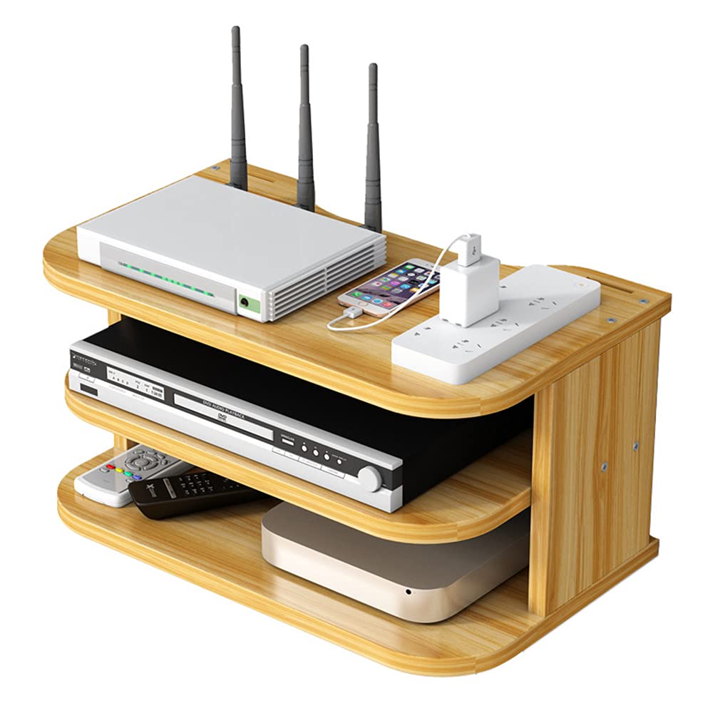 Scatola Portaoggetti Router WiFi Multistrato, Legno di Ciliegio