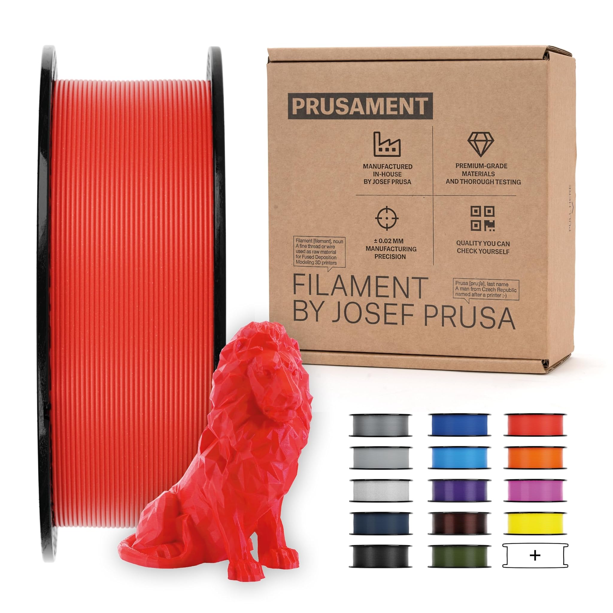 Prusament - Rossetto PLA rosso, 1 kg, diametro filamento, 1,75 mm