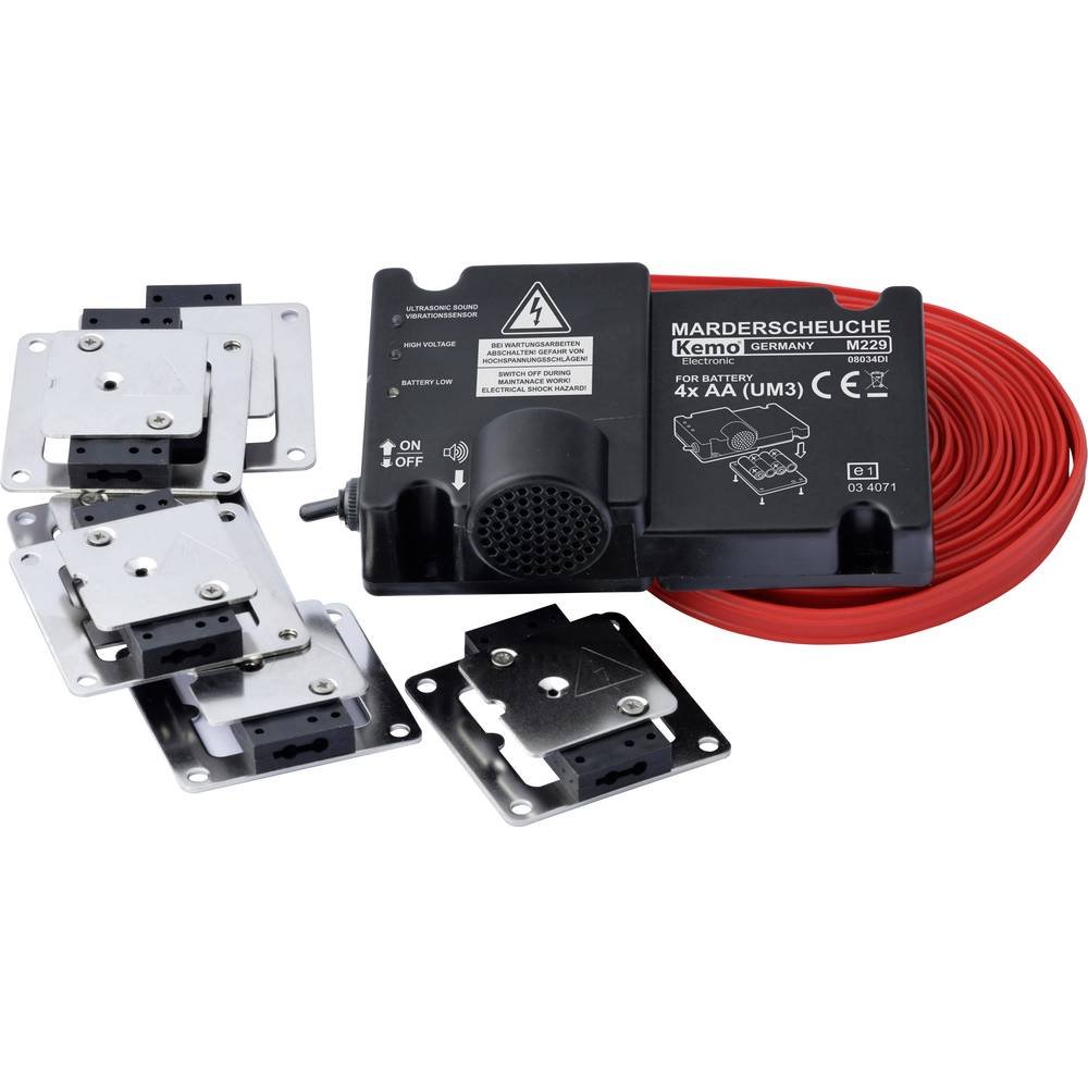 Kemo M229 - Dissuasore per martore, a Batteria, con Piastre di Contatto