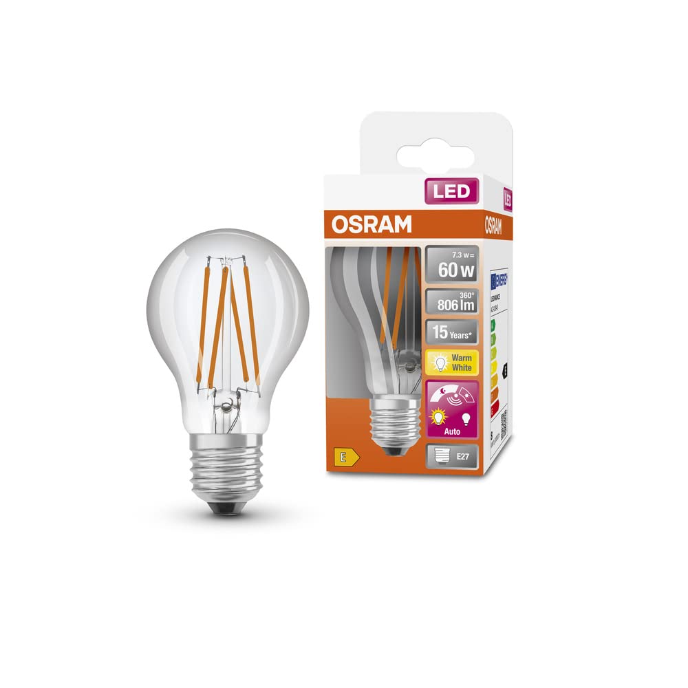Osram Lampada LED Star+ E27 con Sensore di Luce (4 Pezzi)