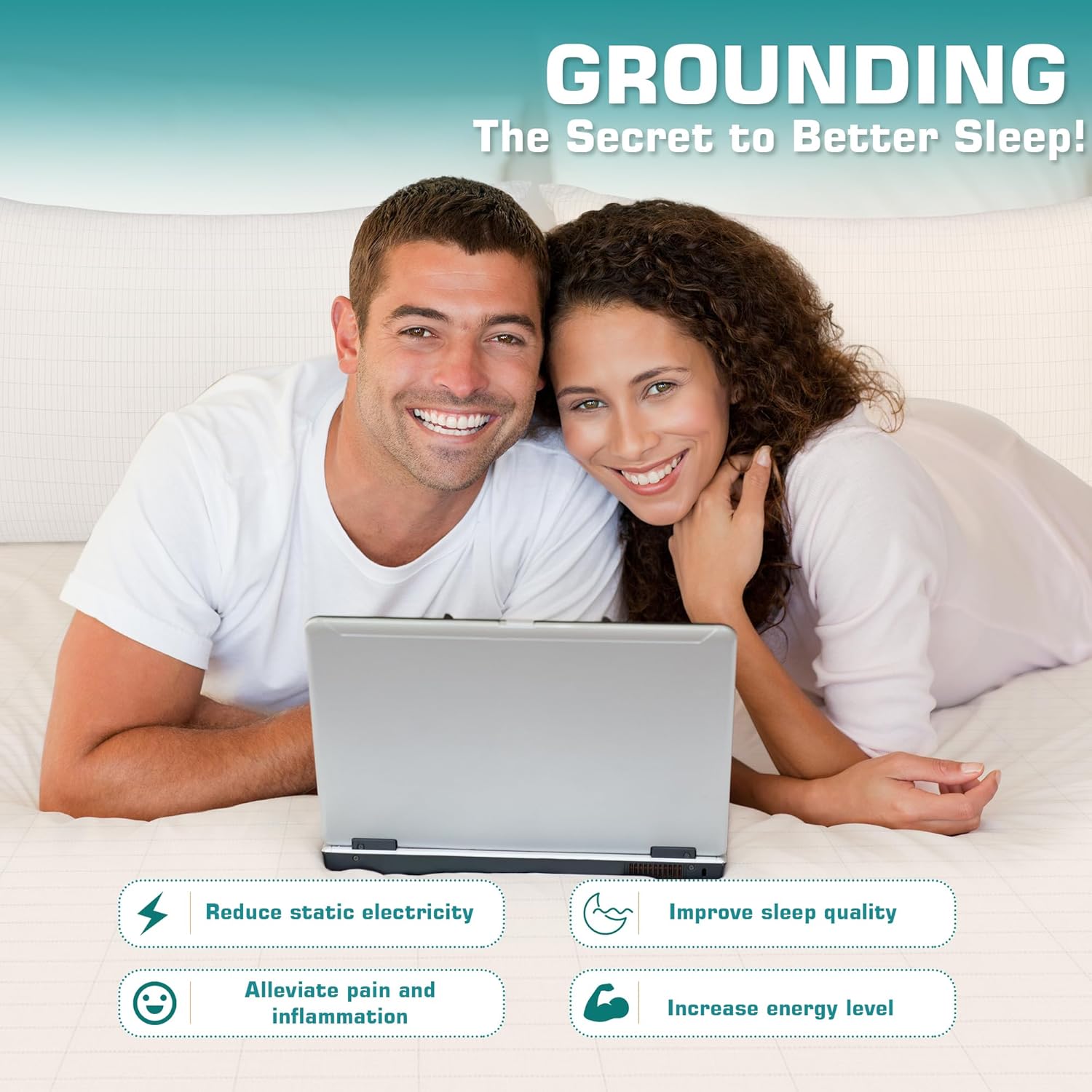 Lenzuolo con angoli elasticizzati e cavo di messa a terra, Beige - immagine 3